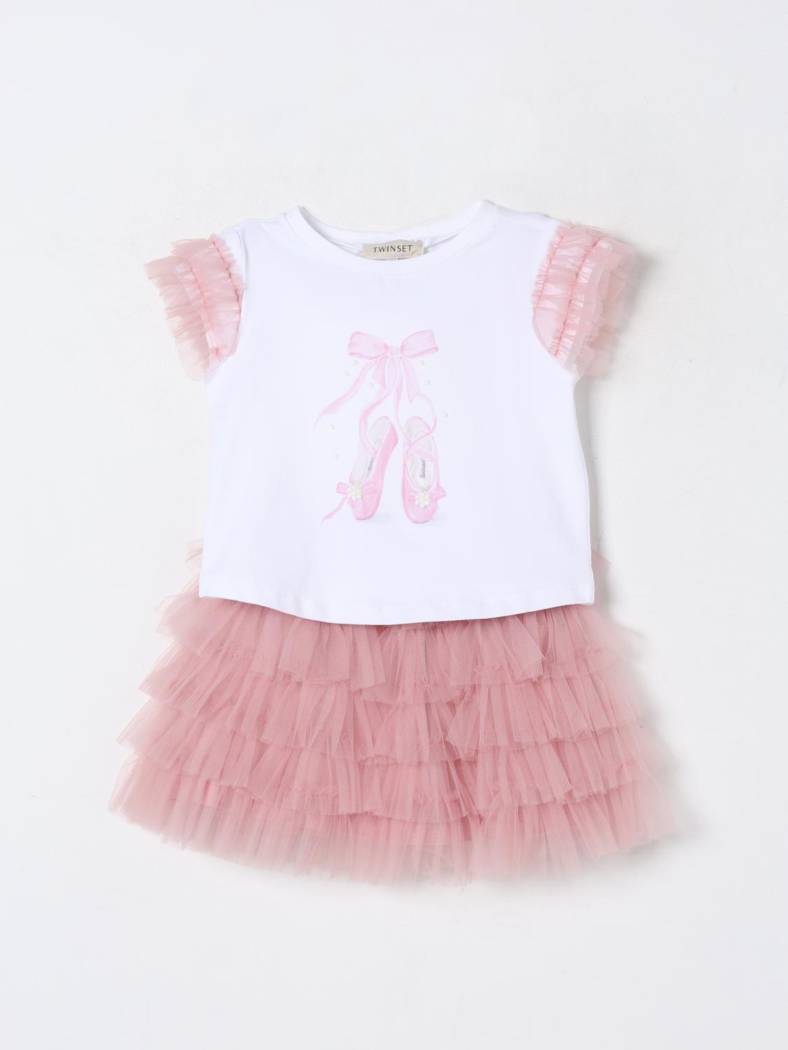 Twinset Ruffled Tulle Skirt Set In White 1