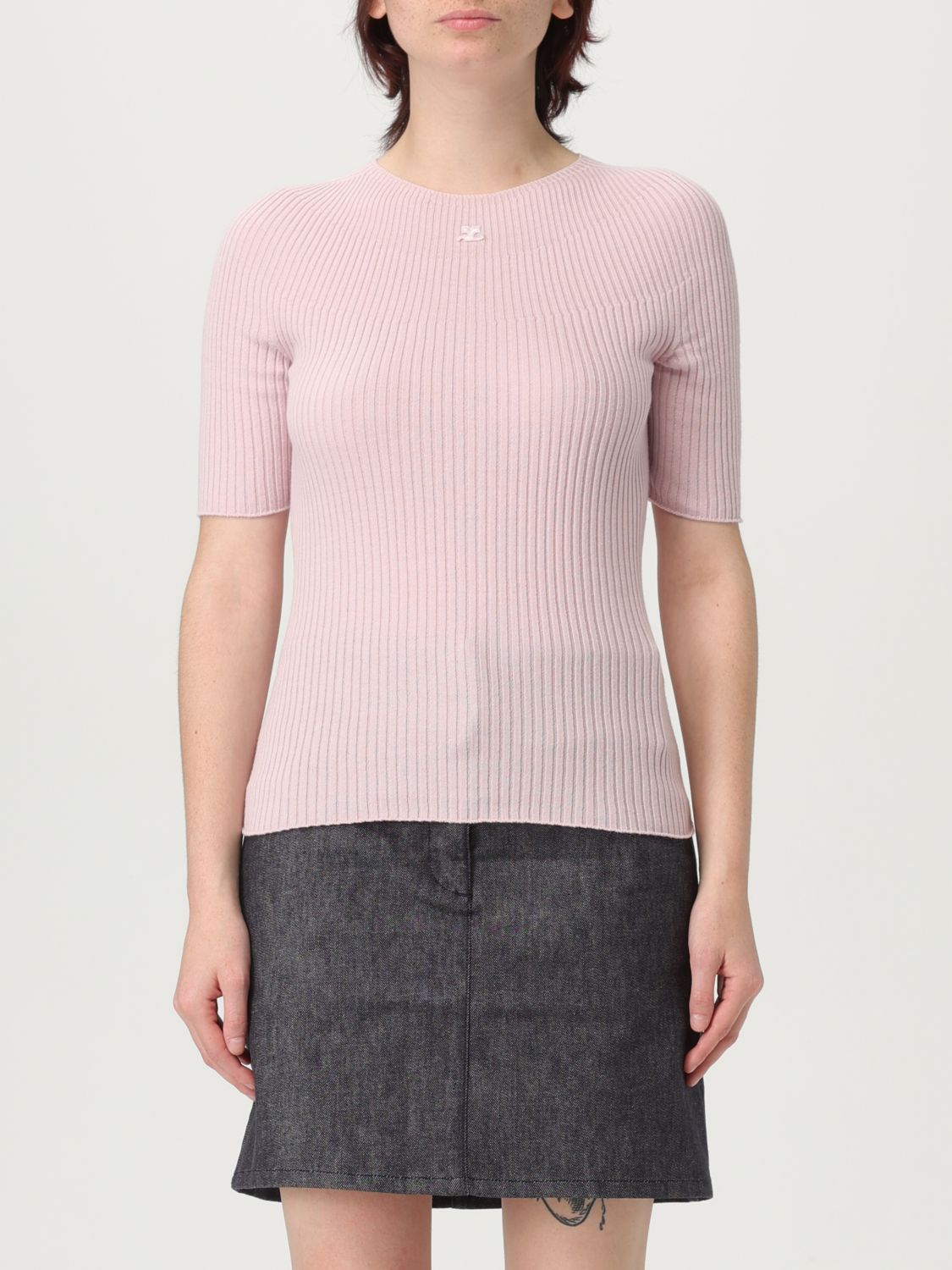 Shop Courrèges Sweater Woman Color Pink