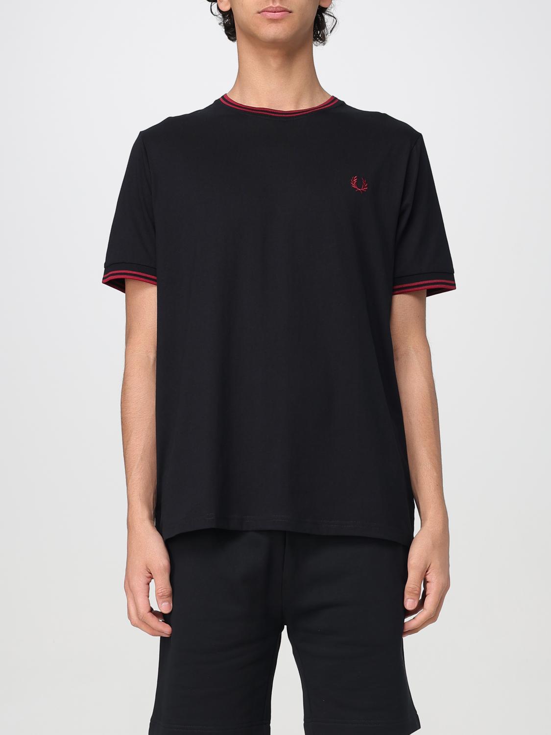 Fred Perry T-shirt Mit Streifendetails In Schwarz 1