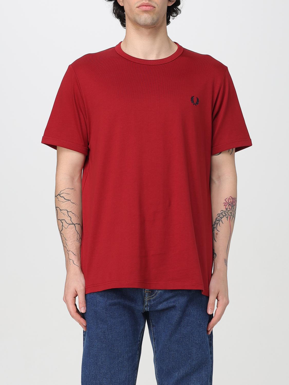 Fred Perry Ringer T-shirt In Rot