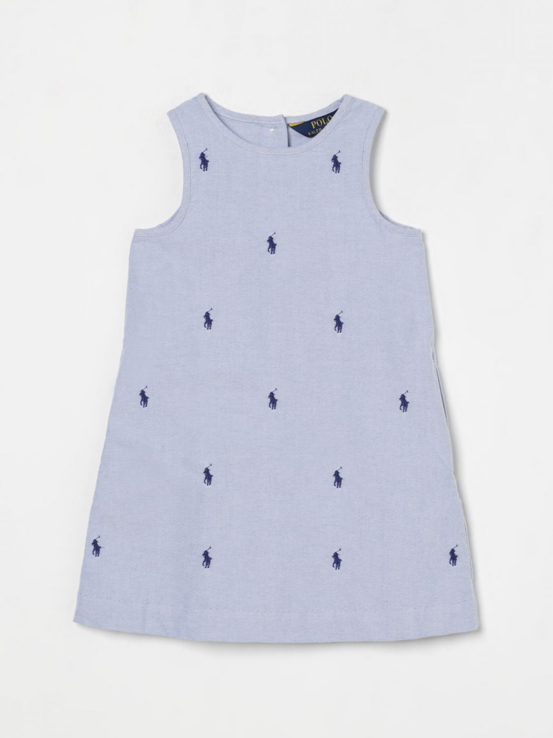 Polo Ralph Lauren Cotton Polo Pony Dress In Sky Blue
