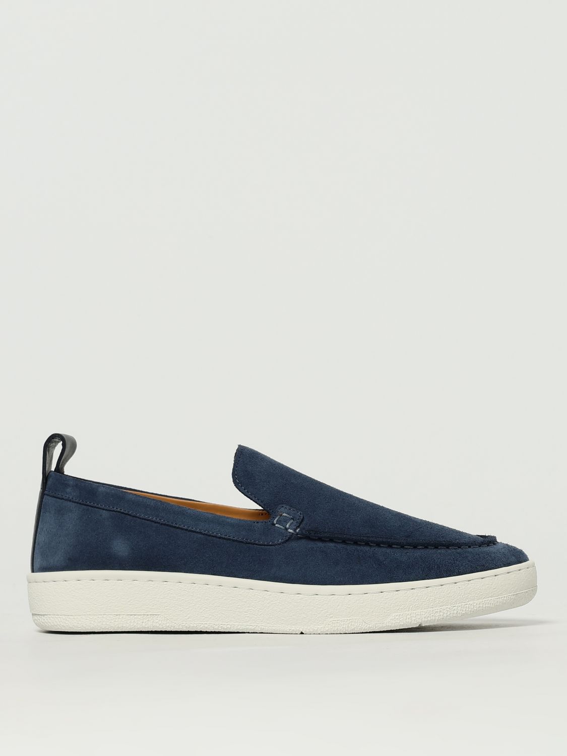 Lanvin Slip-on Suede Sneakers With Contrasting Rubber Sole In Blue