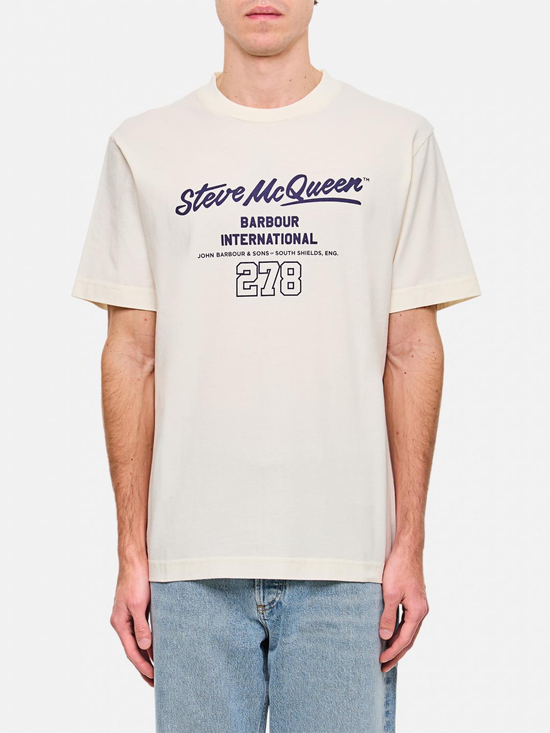 Barbour White Crewneck Logo T-shirt In White