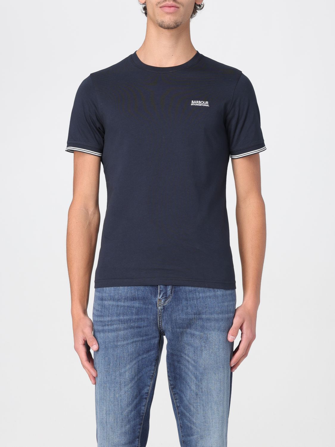 Shop Barbour T-shirt Men Color Blue 1