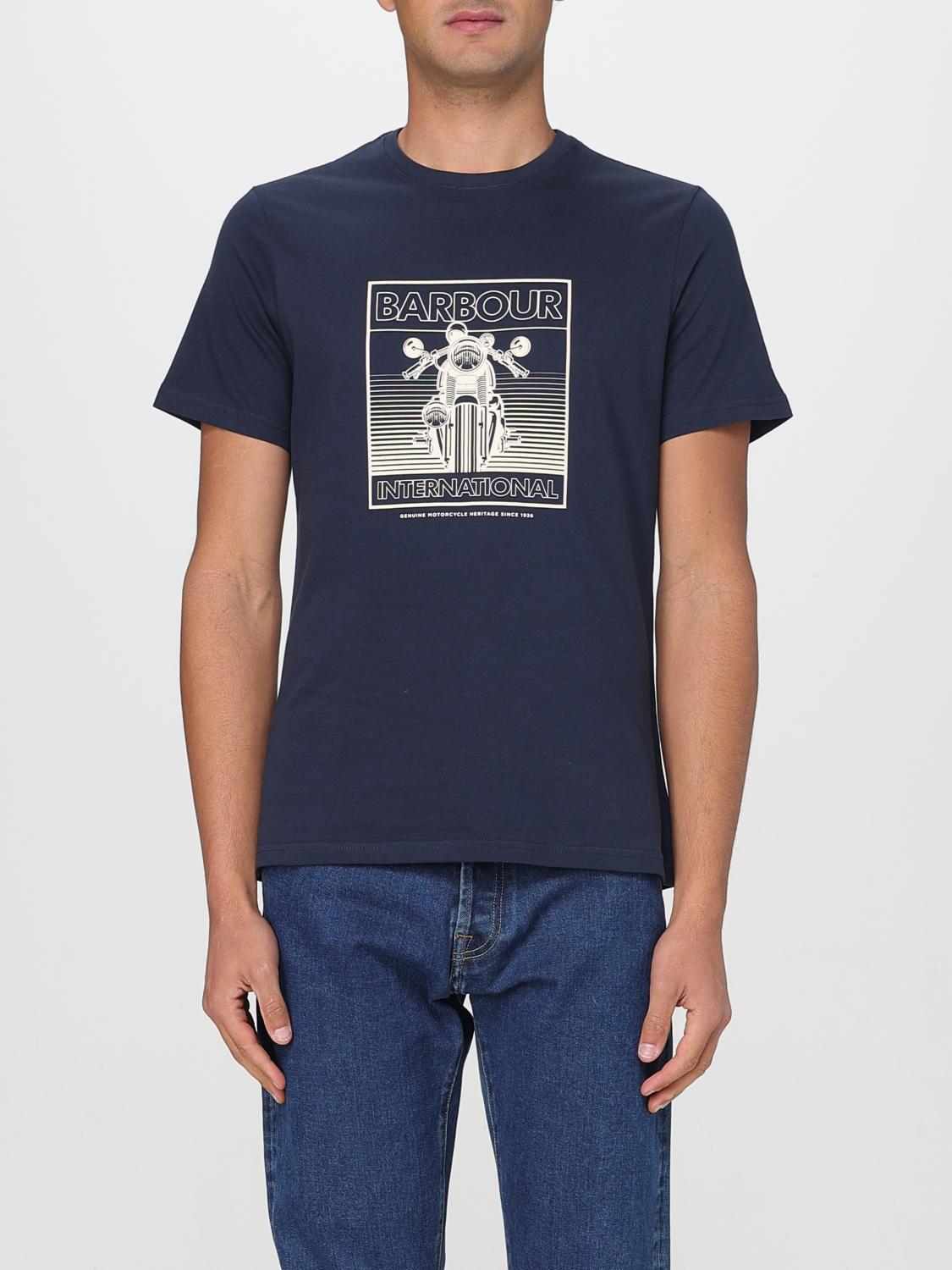 Shop Barbour T-shirt Men Color Blue
