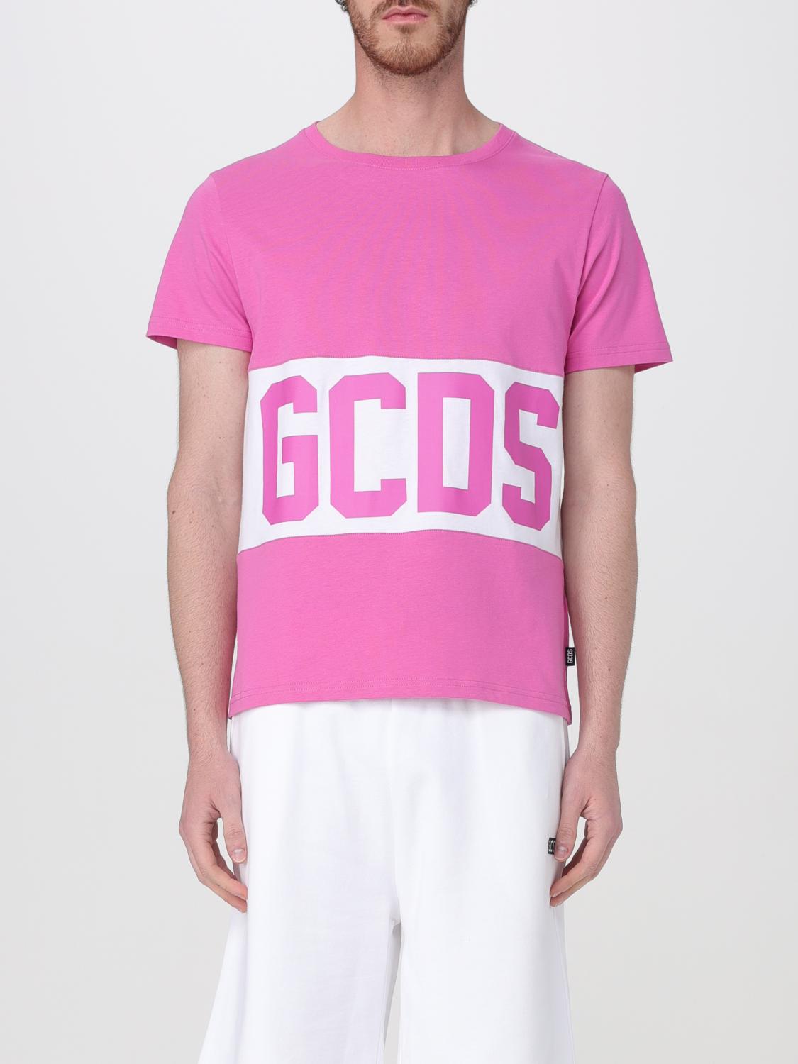 Gcds Short Sleeve T-shirt In Fuchsia