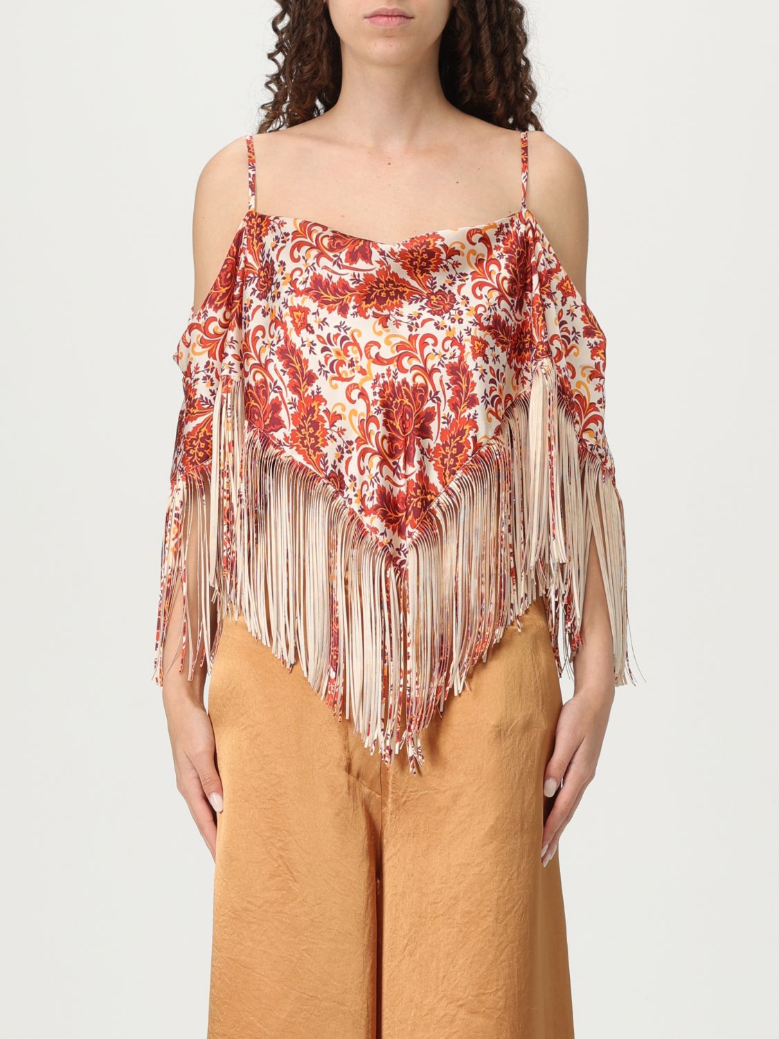 Rabanne Fringed Printed Top
