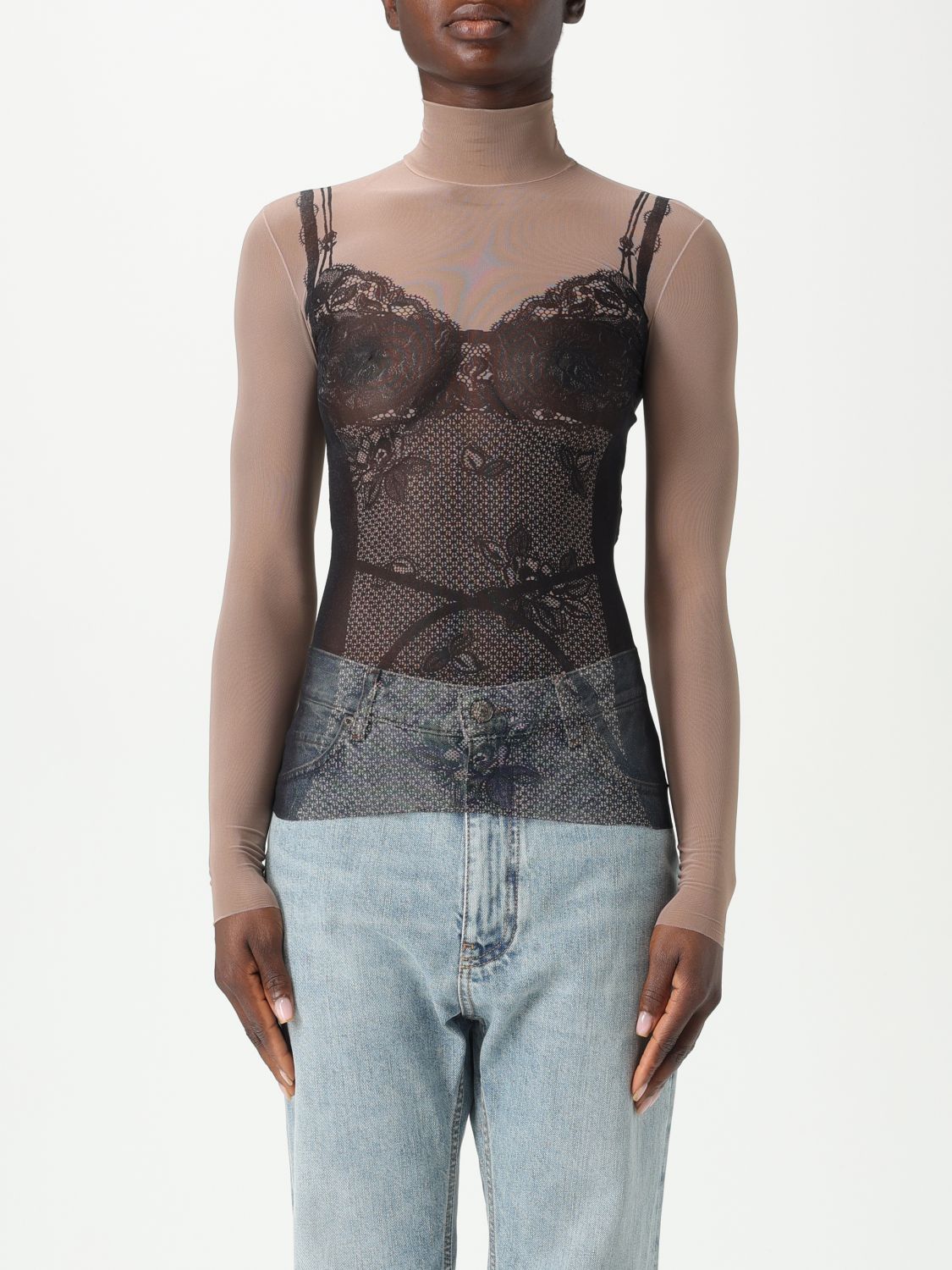 Balenciaga Trompe L Il Lingerie Top In Multi