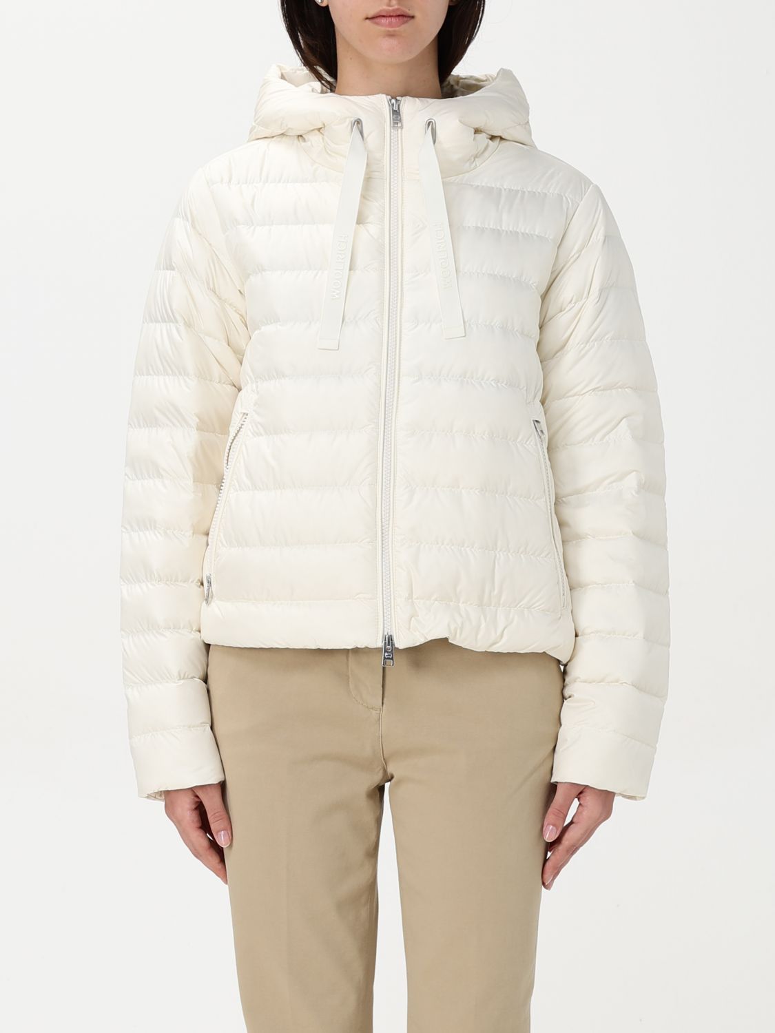 Shop Woolrich Jacket Woman Color Ivory