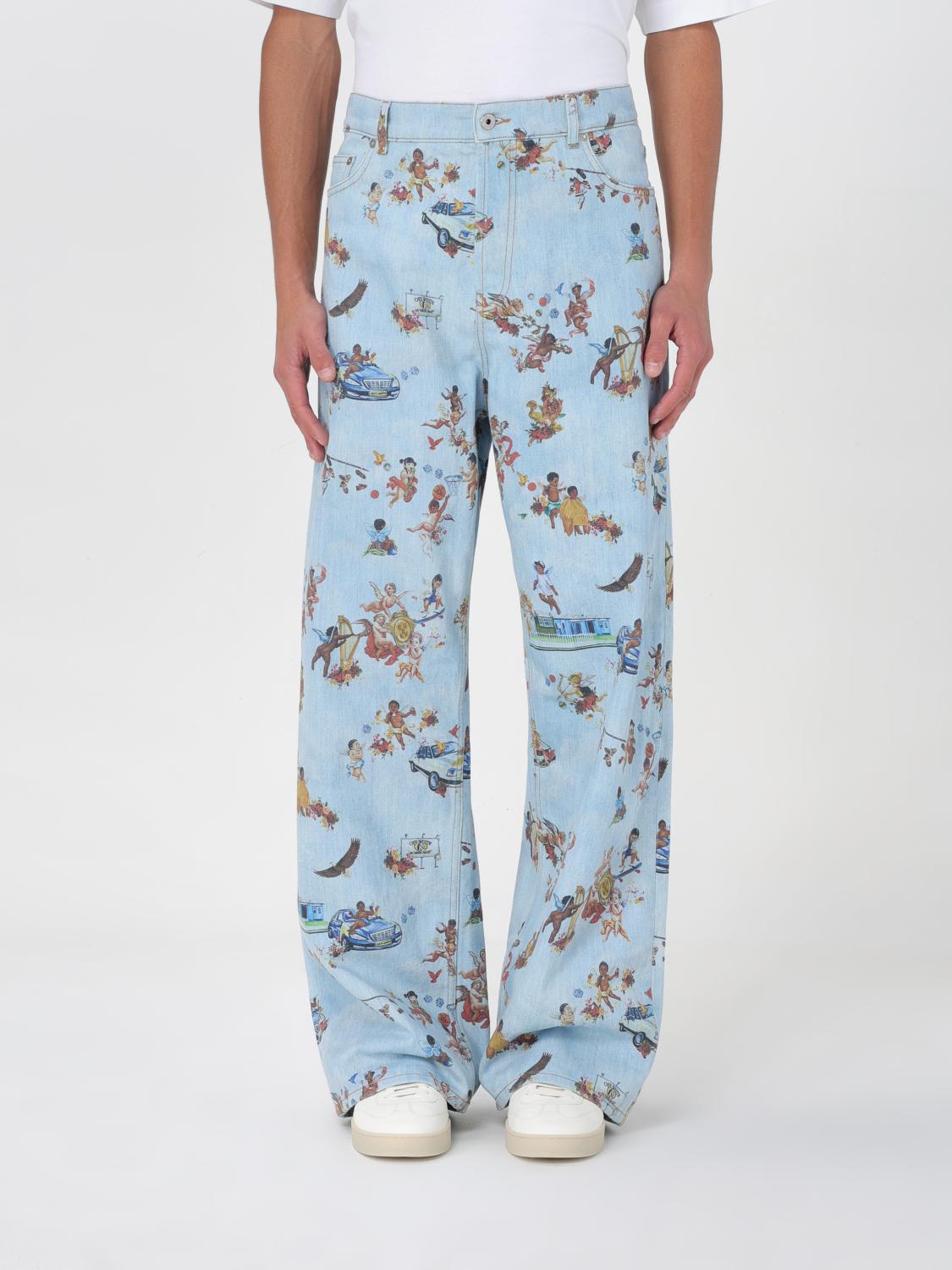 Off-white Fresco Print Straight Leg Jeans In Red