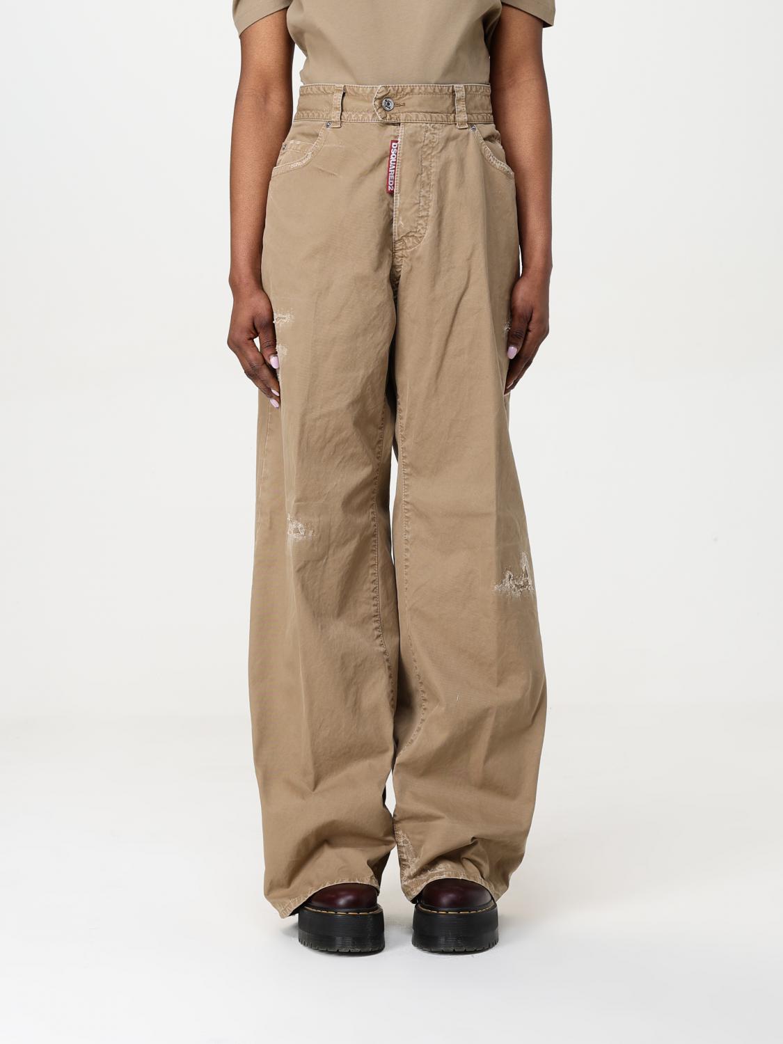 Dsquared2 Pants Woman Color Beige In Beige