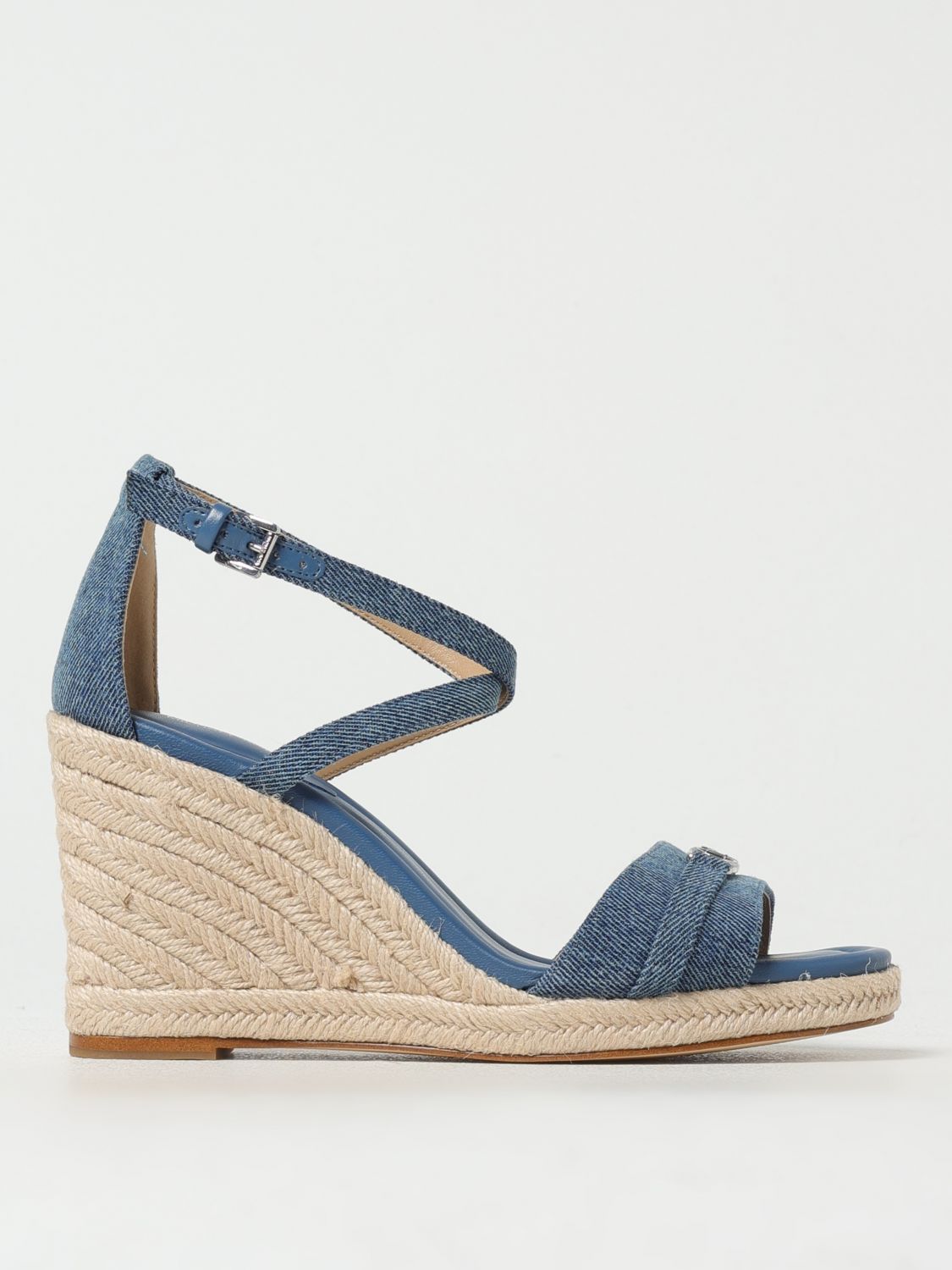 Michael Kors Flat Sandals Woman Color Denim In Denim