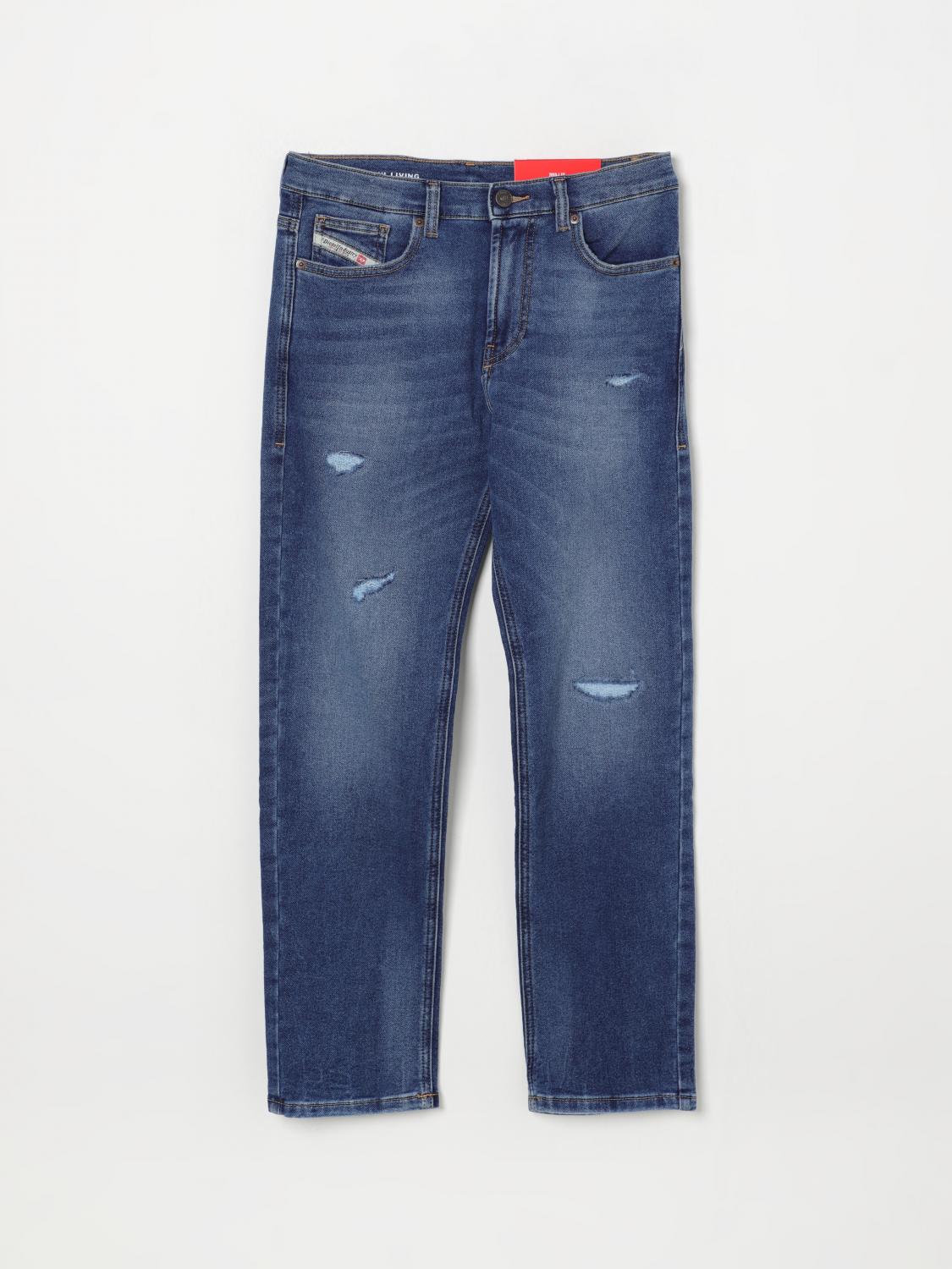 Diesel Pants Kids Color Denim In Denim