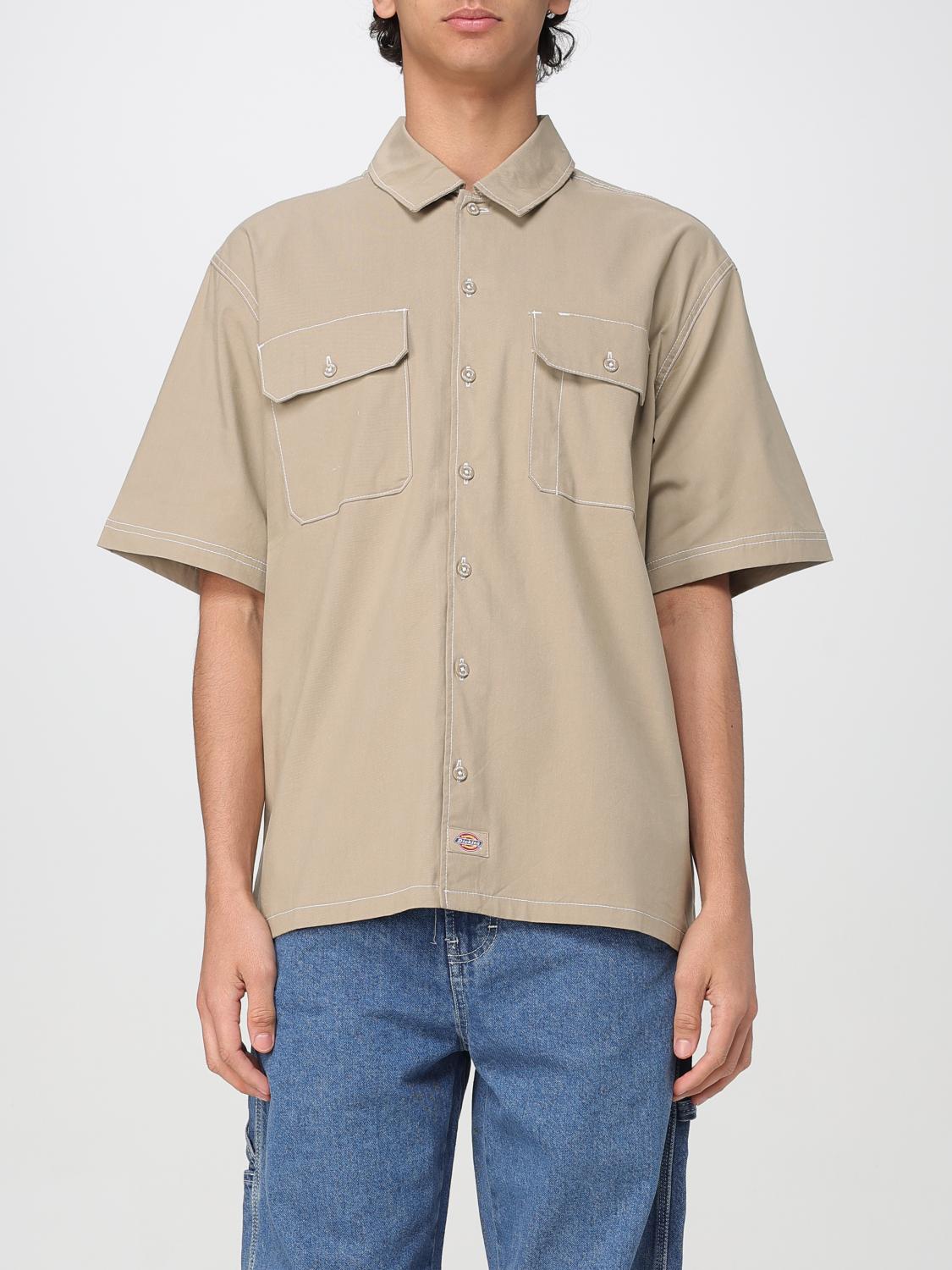Dickies Unionville Short Sleeve Button-up Work Shirt In Sand
