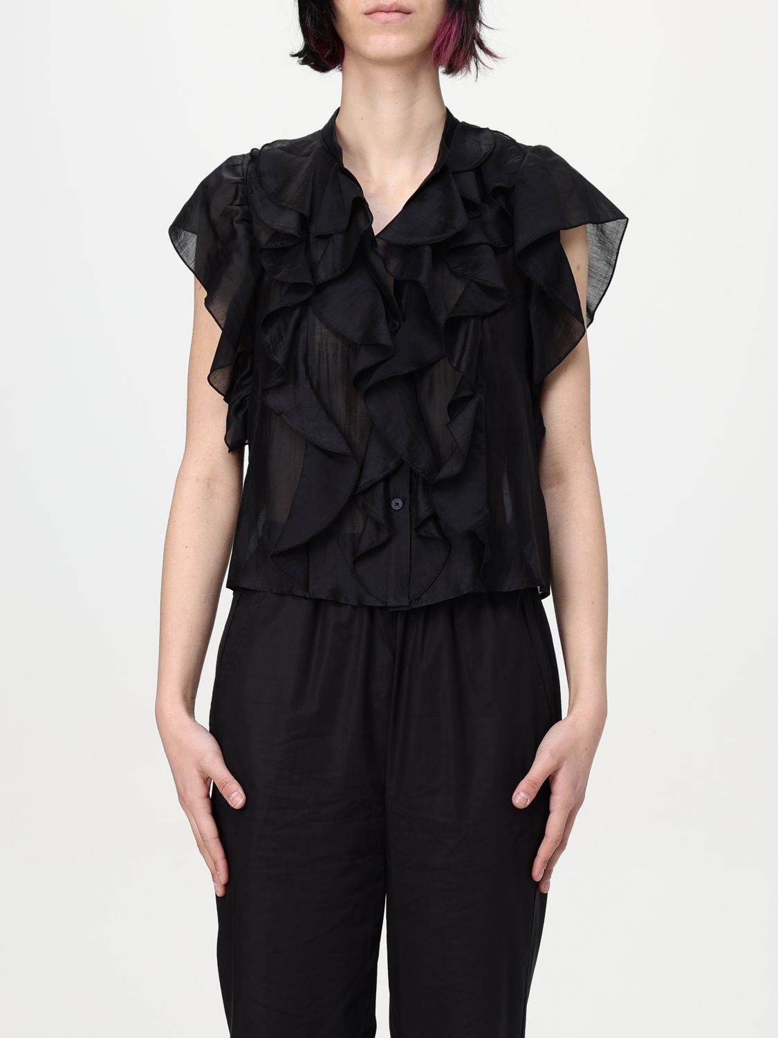 Kaos Top  Woman Color Black In Black