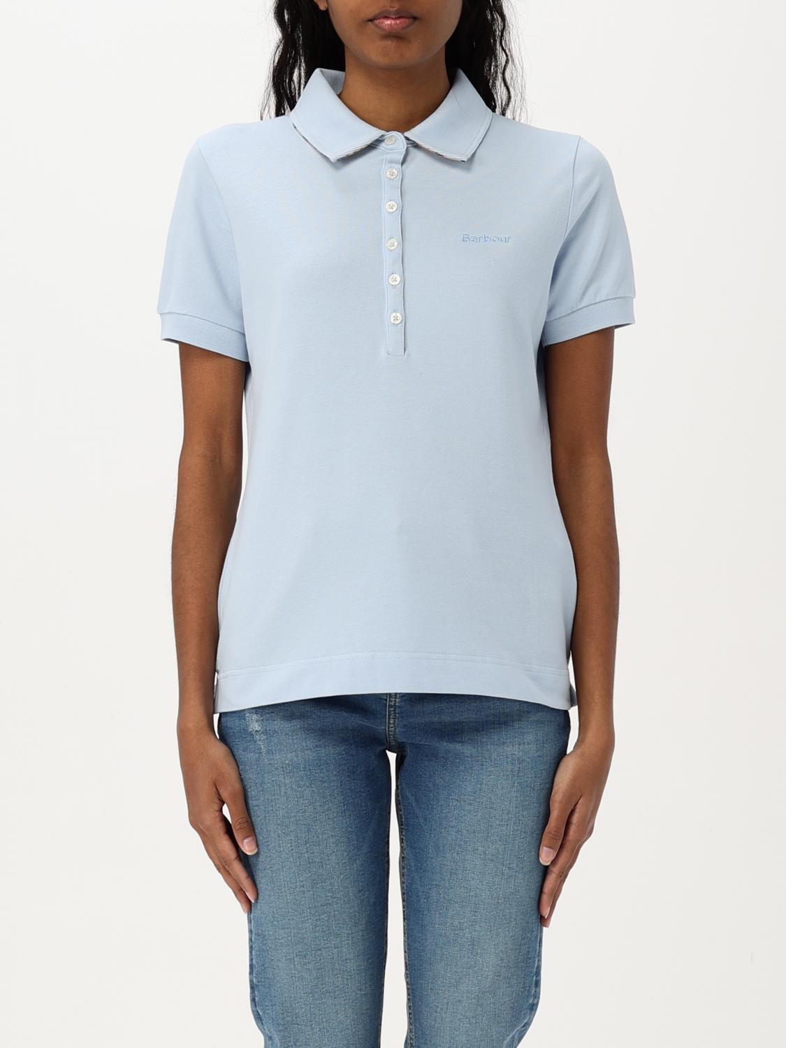 Barbour Six-button Embroidered Polo Shirt In Blue