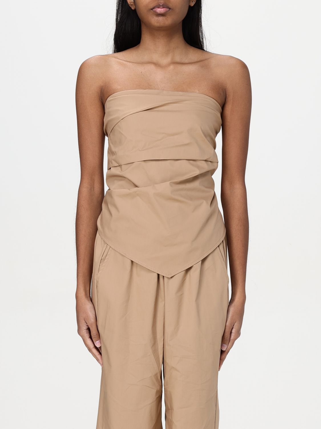 Kaos Top Woman Color Camel In Camel