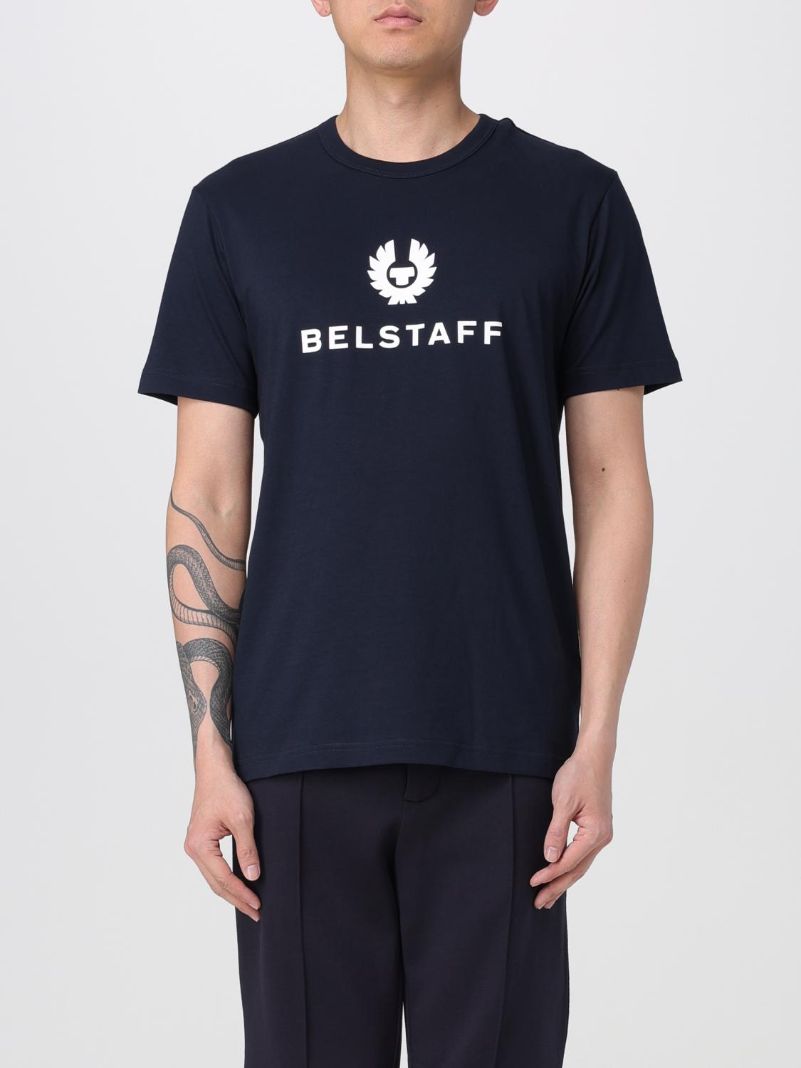Belstaff Mens Black Signature Logo-print Cotton-jersey T-shirt In Tinte