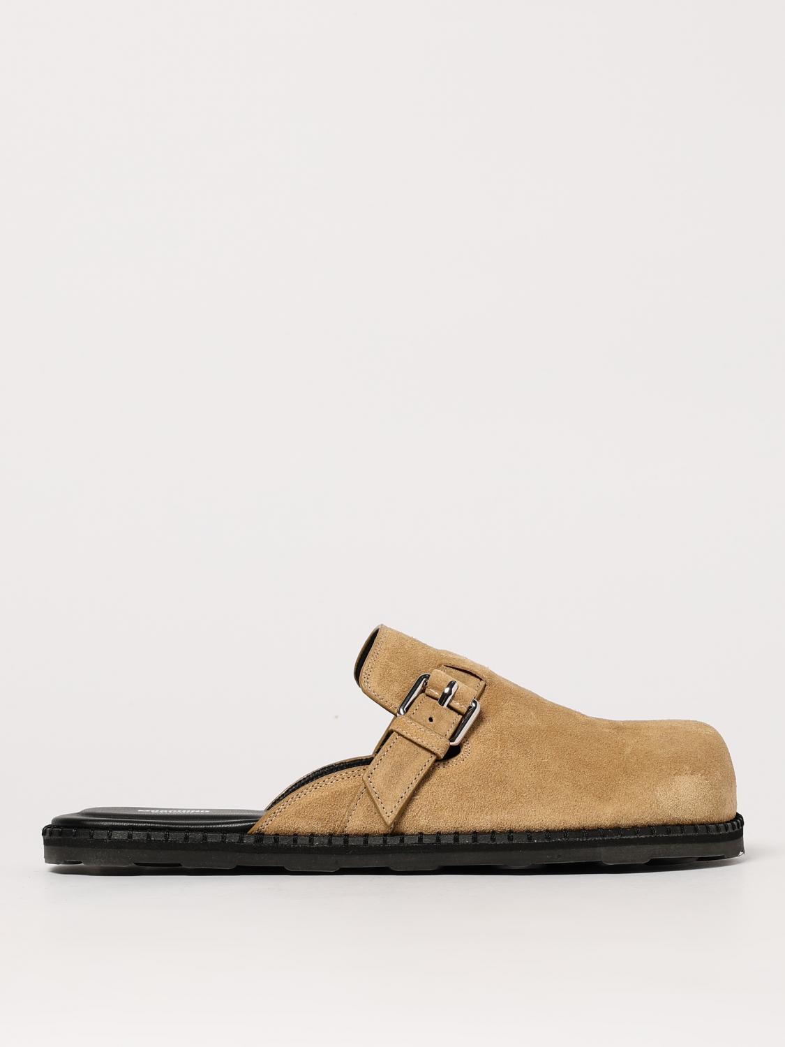 Moschino Suede Sabot With Strap In Beige
