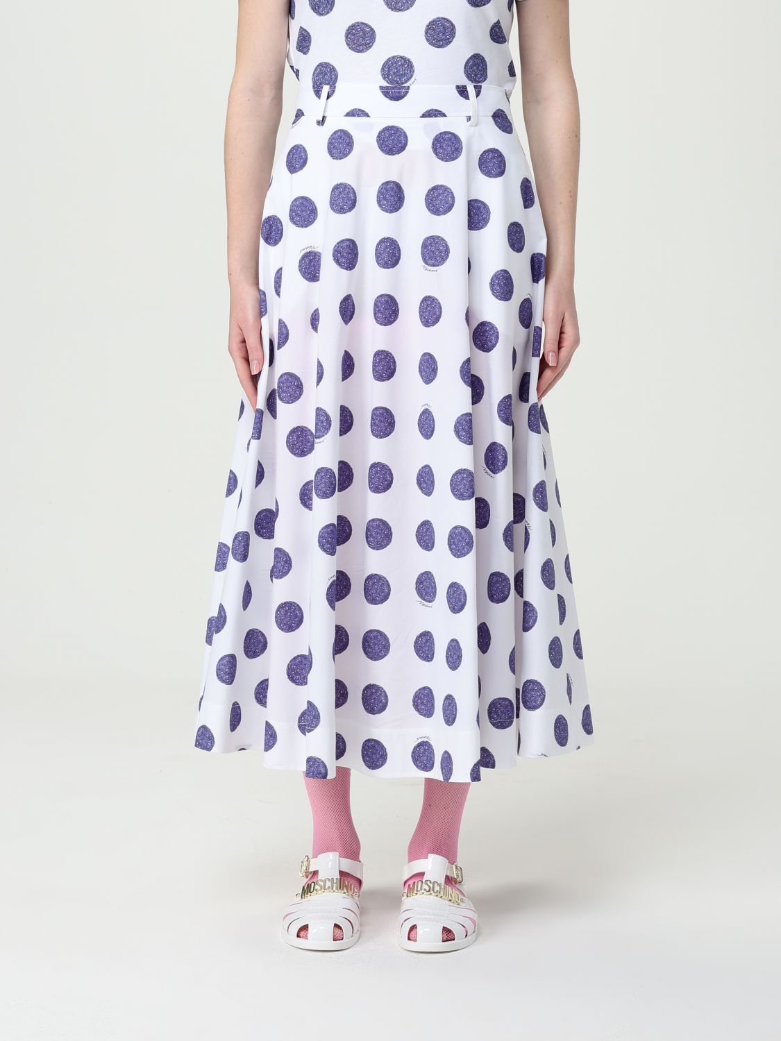 Moschino Biro Polka Dots Poplin Skirt