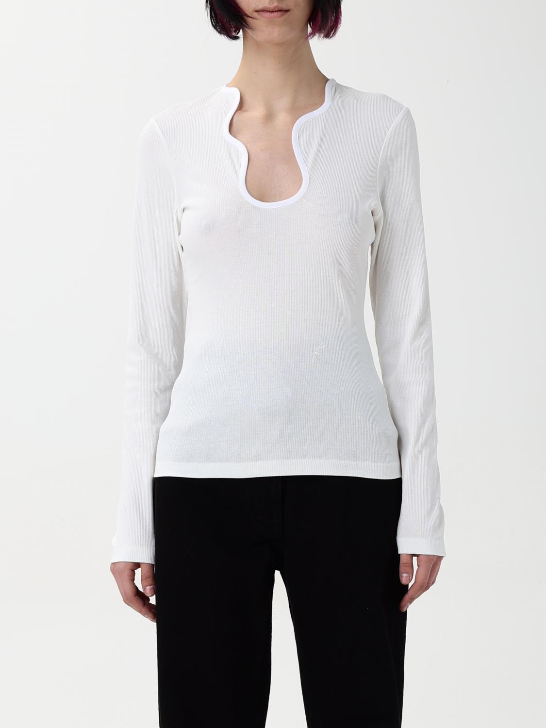 Ferragamo Cotton Top With Shaped Neckline In Black