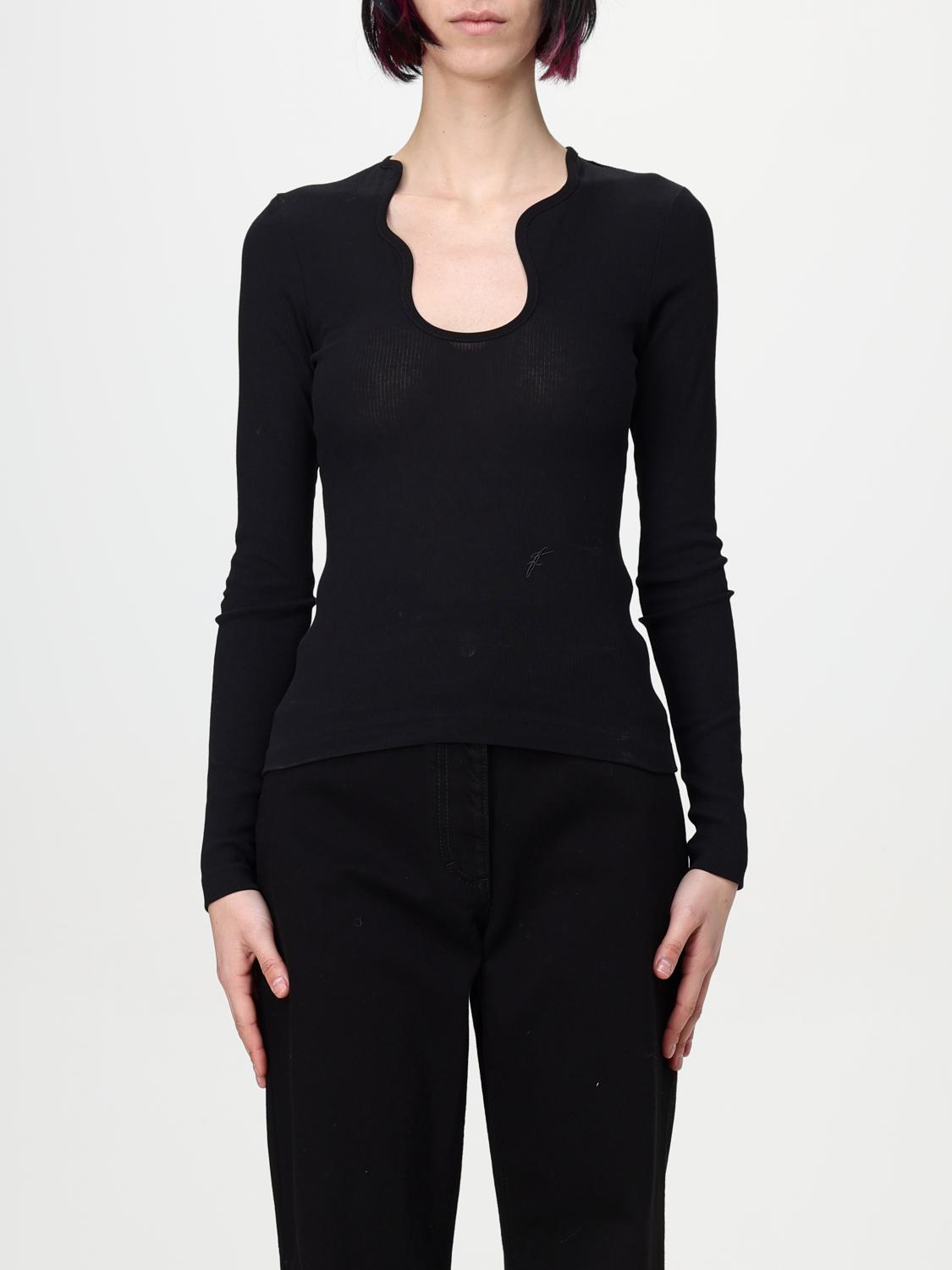 Ferragamo Shaped Neckline Sweater Sweaters And Cardigans Black In White