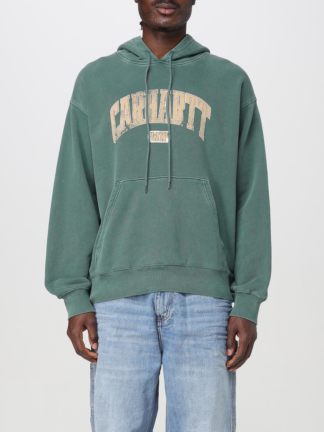 Carhartt Library Hooded Sweatshirt Kangaroo Pockets In Green