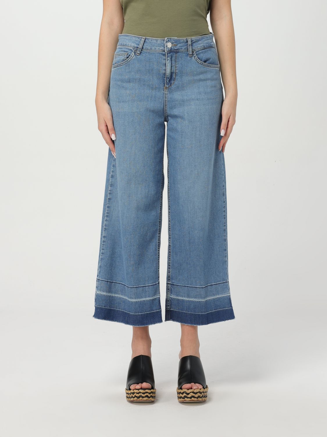 Liu •jo Wide-leg Design Flare Leg Jeans In Denim