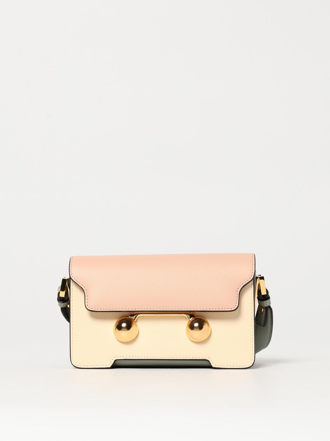 Marni Multicolor Leather Trunkaroo Mini Shoulder Bag In Azalea