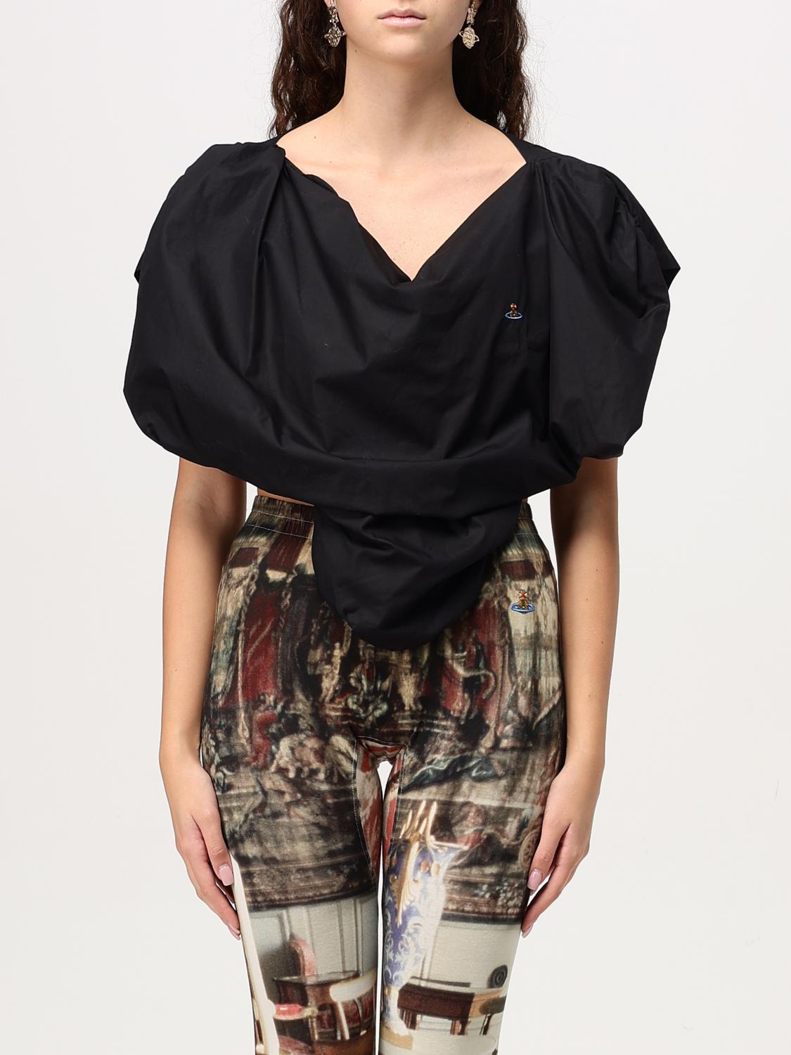 Vivienne Westwood Embroidered-logo Asymmetric Blouse In White