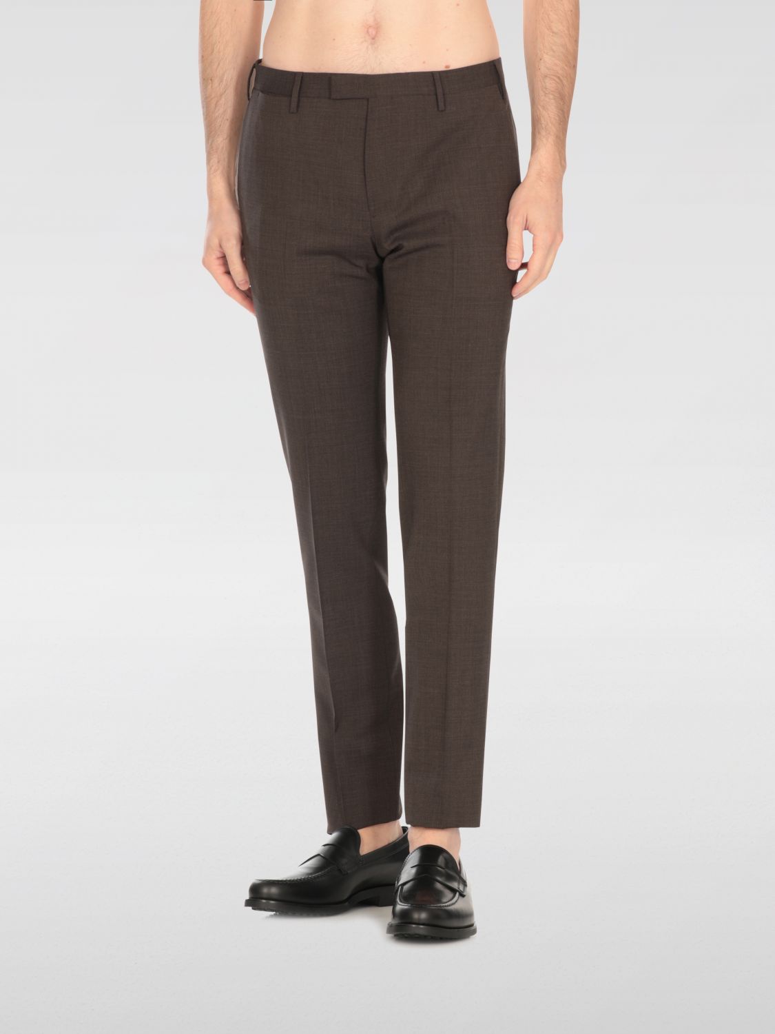 Pt Torino Taupe Colour Wool Trousers