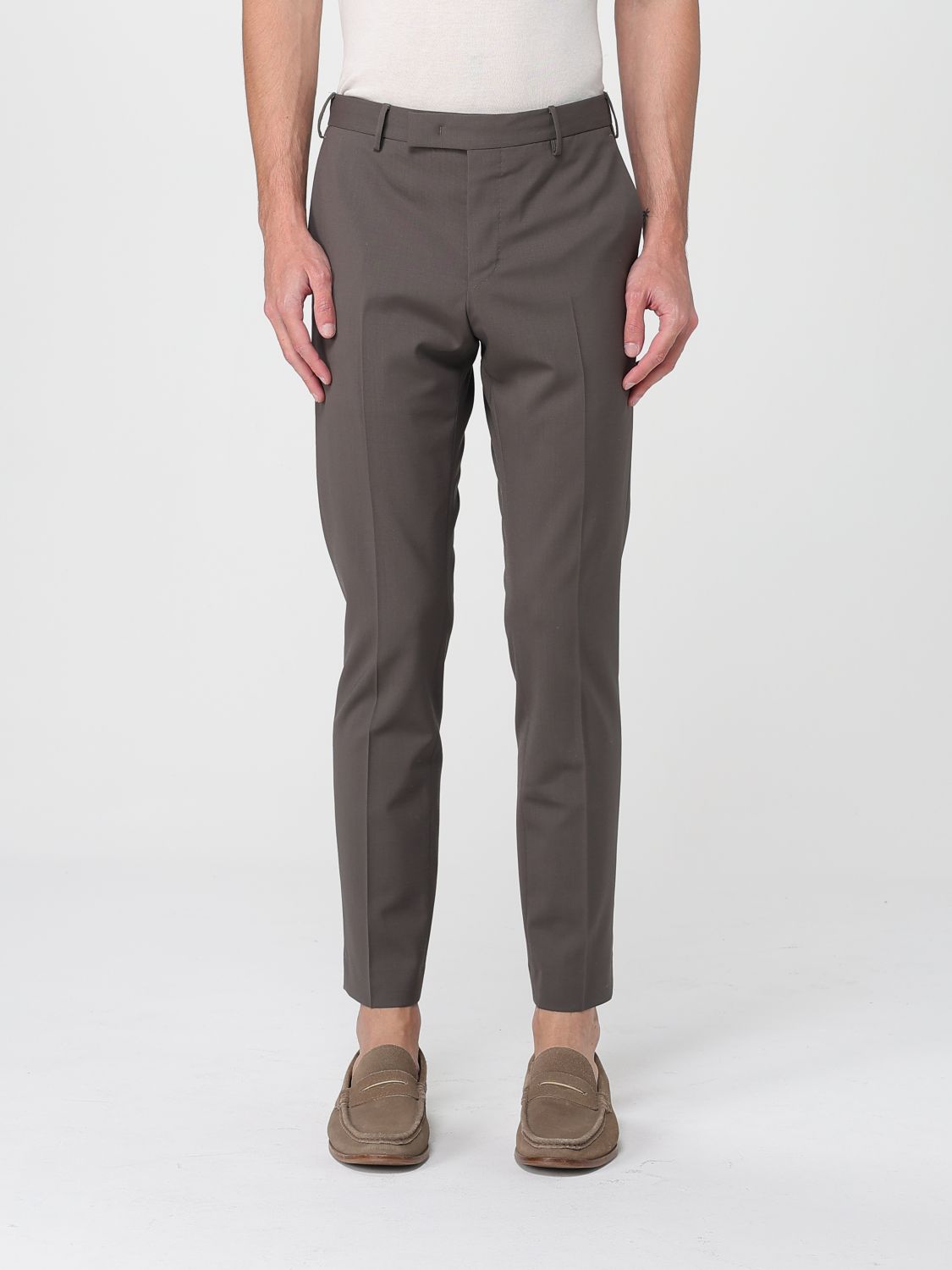 Pt Torino Taupe Colour Wool Trousers