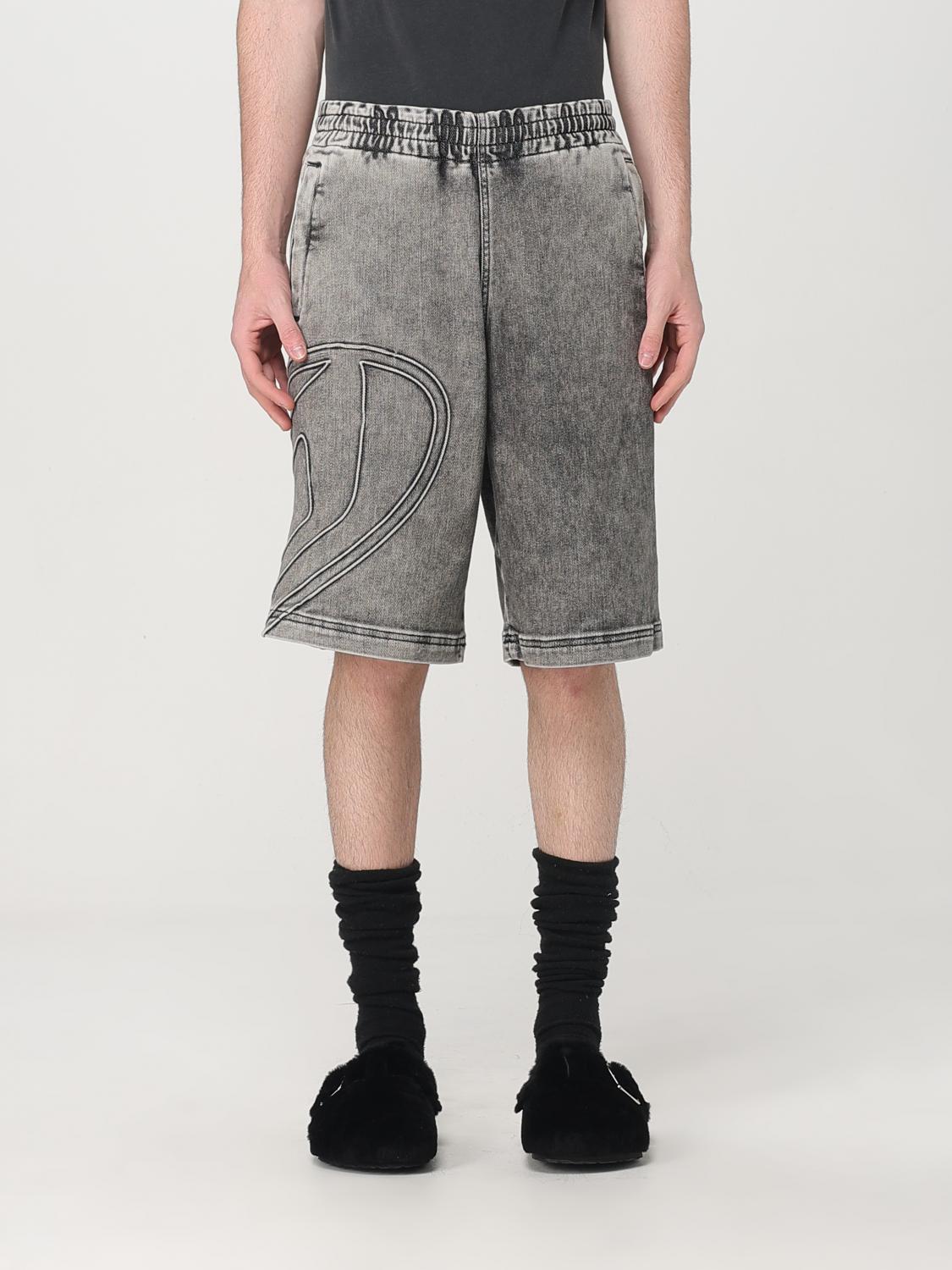 Diesel Men Logo D-enny-s Track Shorts In Grey