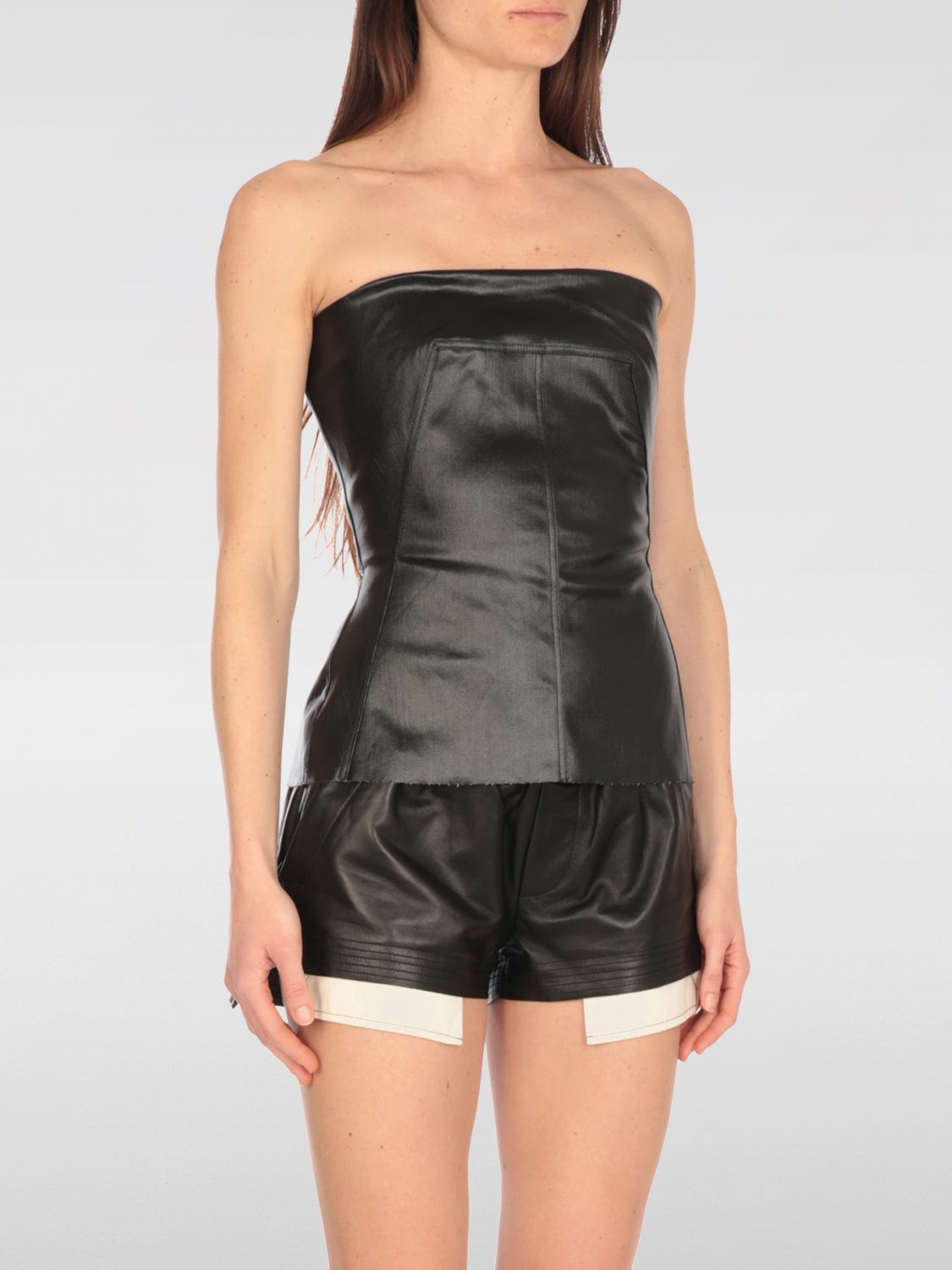 Rick Owens Black Porterville Coated Denim Top