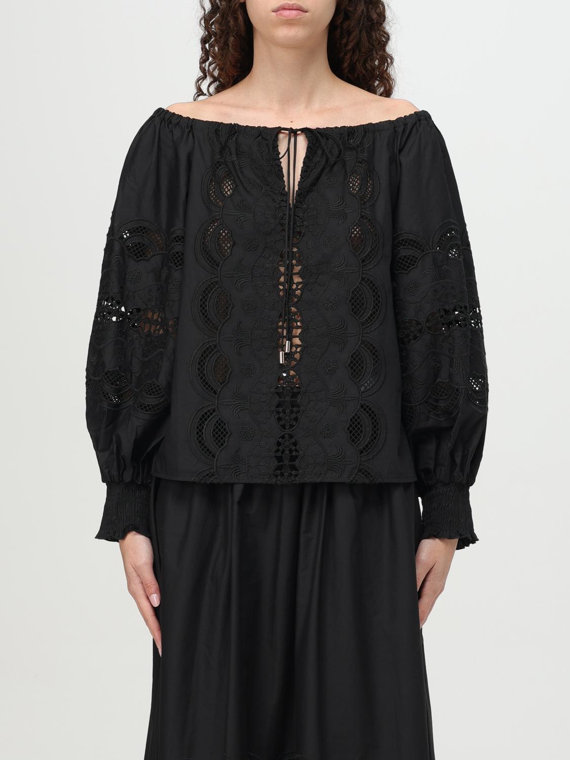 Liu •jo Liu Jo Black Cotton Blouse In Schwarz