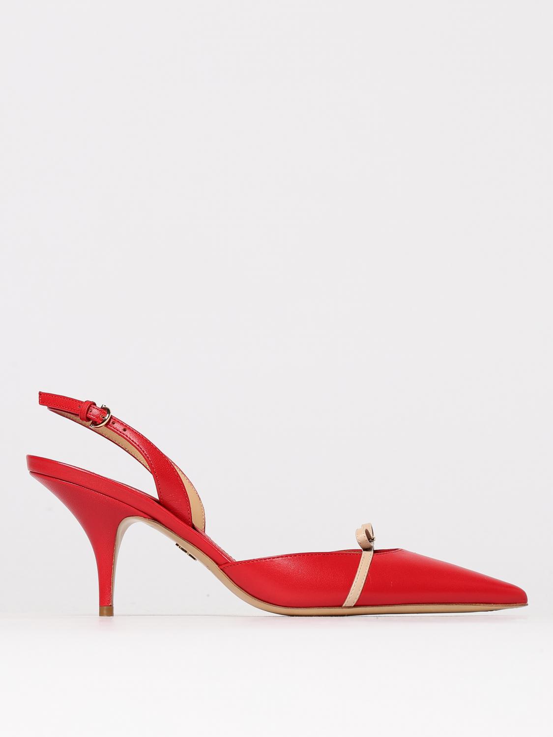 Ferragamo Gylla 70 Slingback In Flame Red In Black