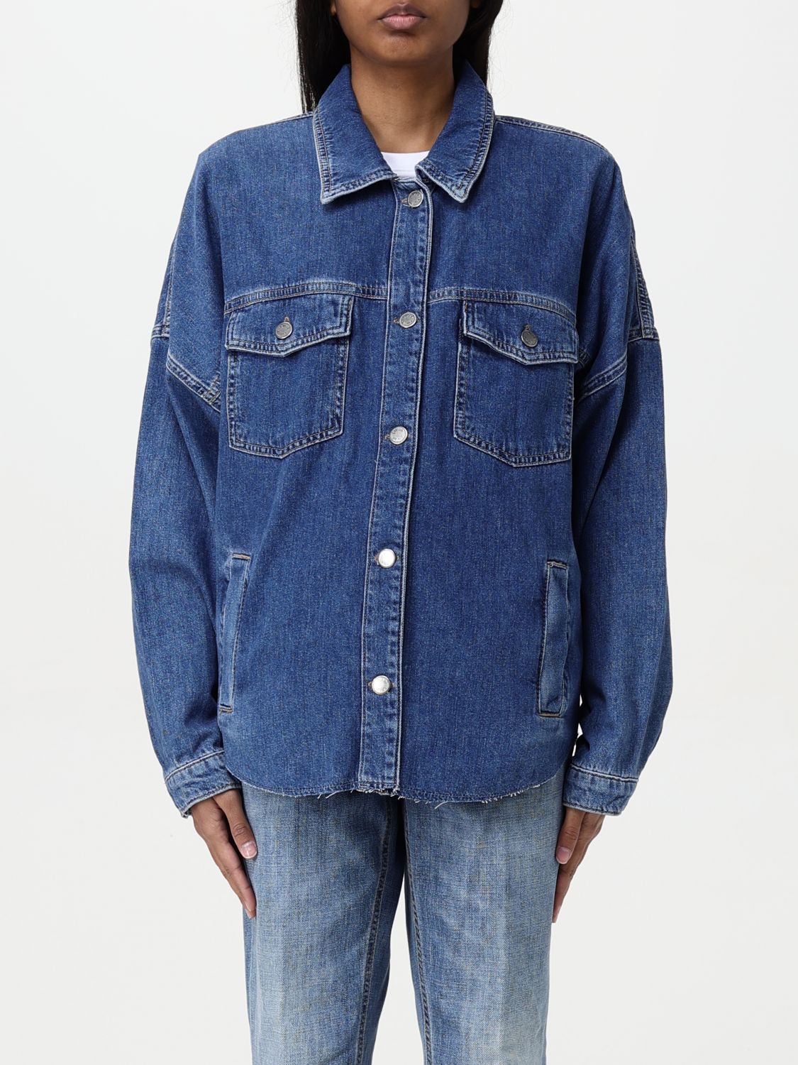 Liu •jo Denim Jacket With Chest And Side Pockets In Blue