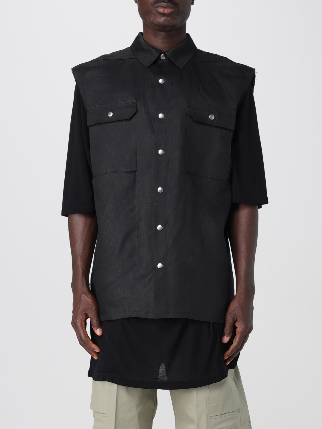 Rick Owens Jumbo Sleeveless Linen Shirt In Black