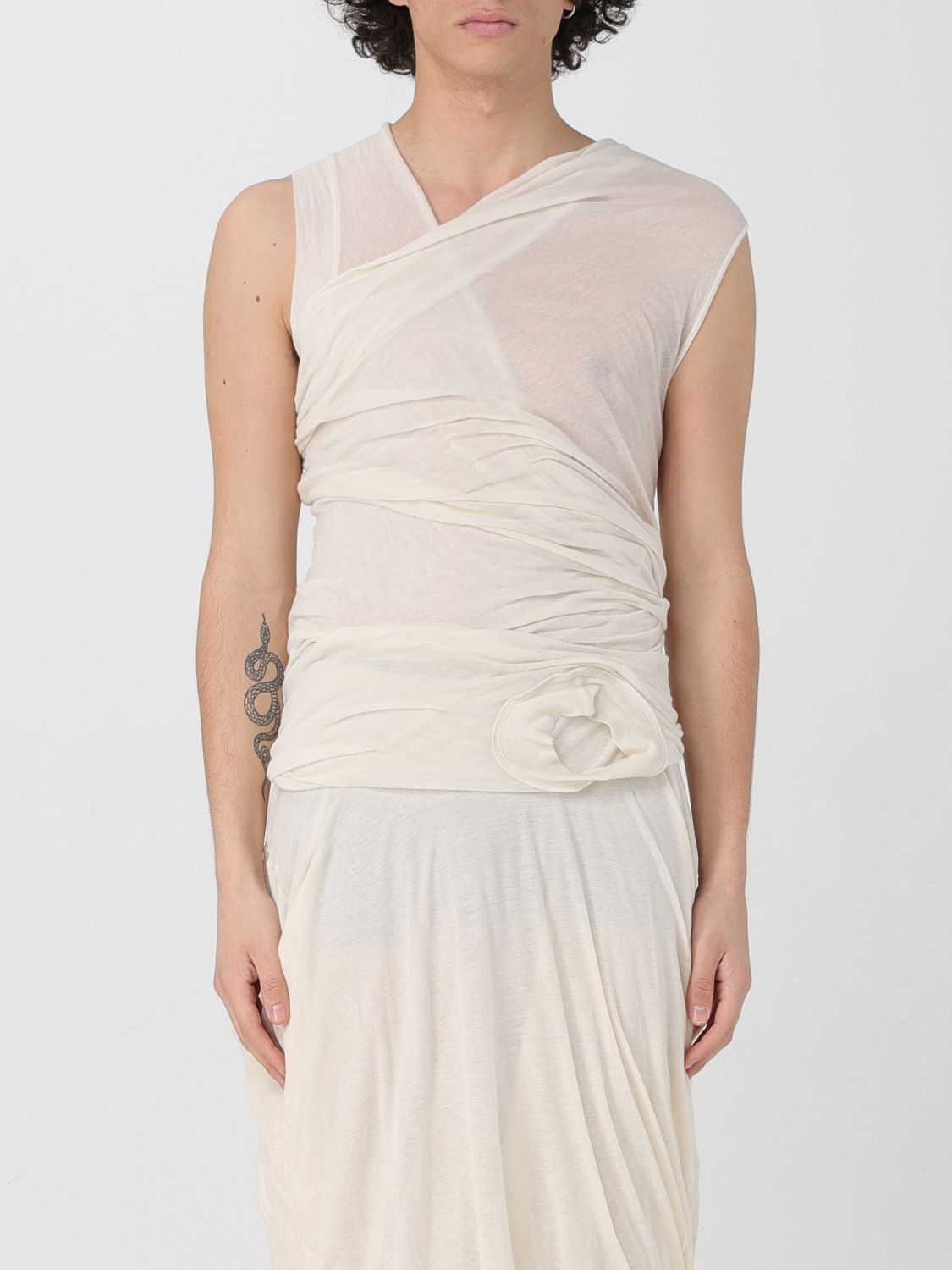 Rick Owens Off-white Hollywood Banana Tank Top In Neutral