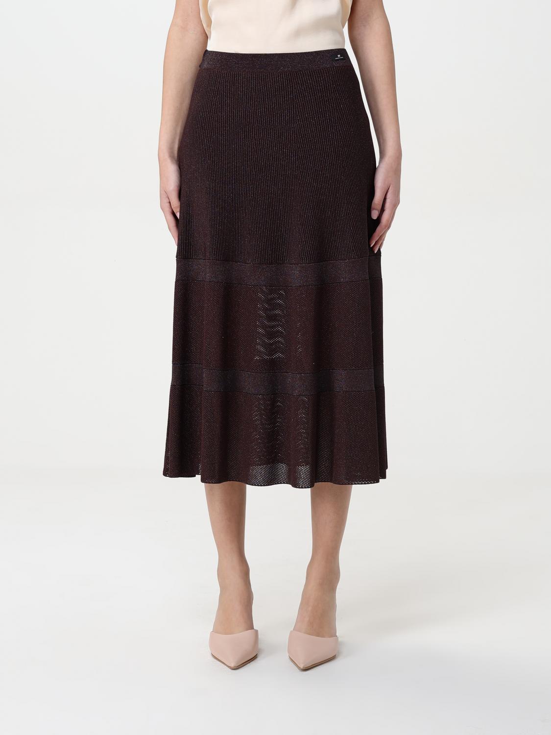 ELISABETTA FRANCHI SKIRT ELISABETTA FRANCHI WOMAN COLOR BROWN