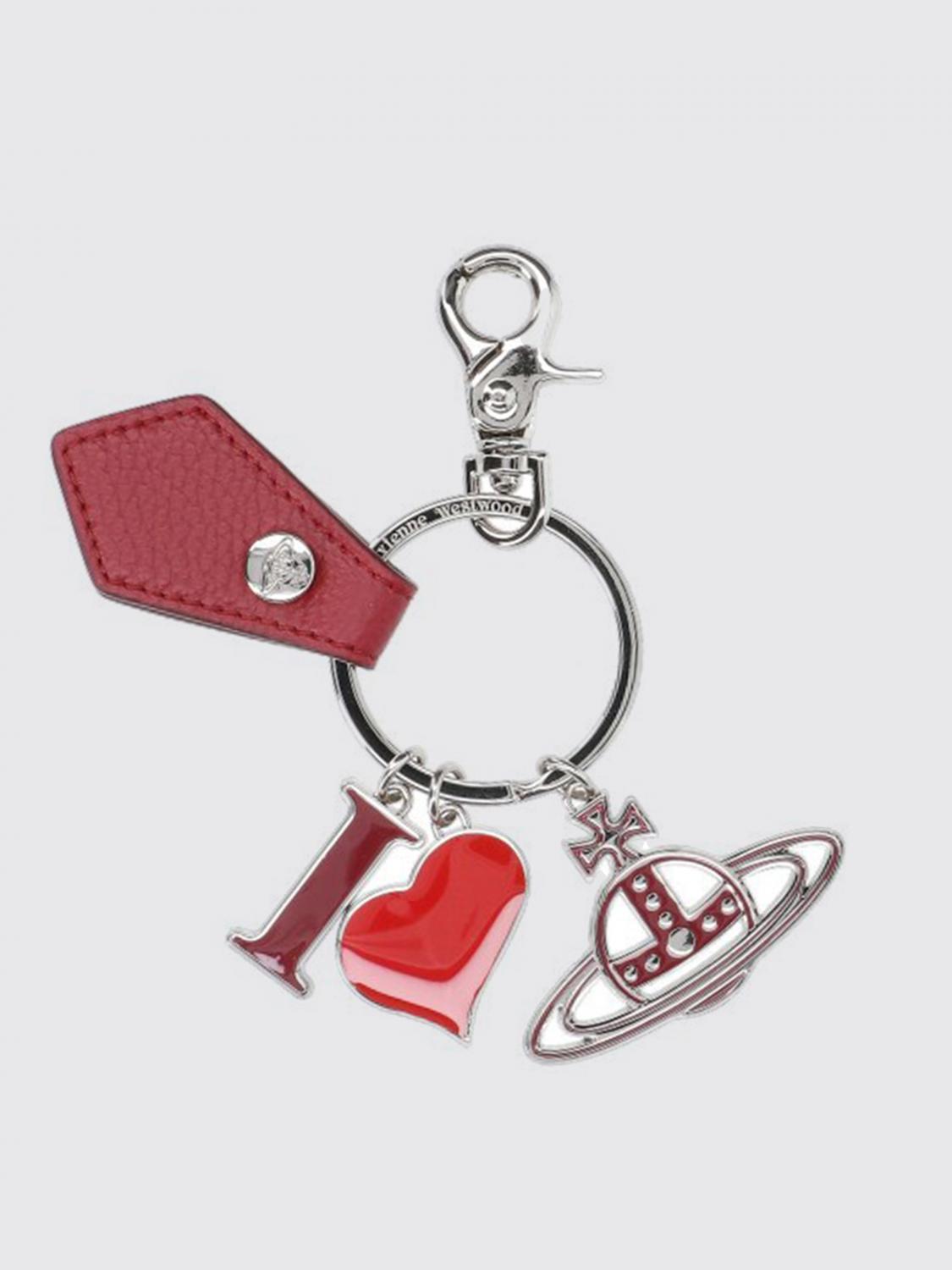 Vivienne Westwood Portachiavi I Love Orb  In Ottone Smaltato