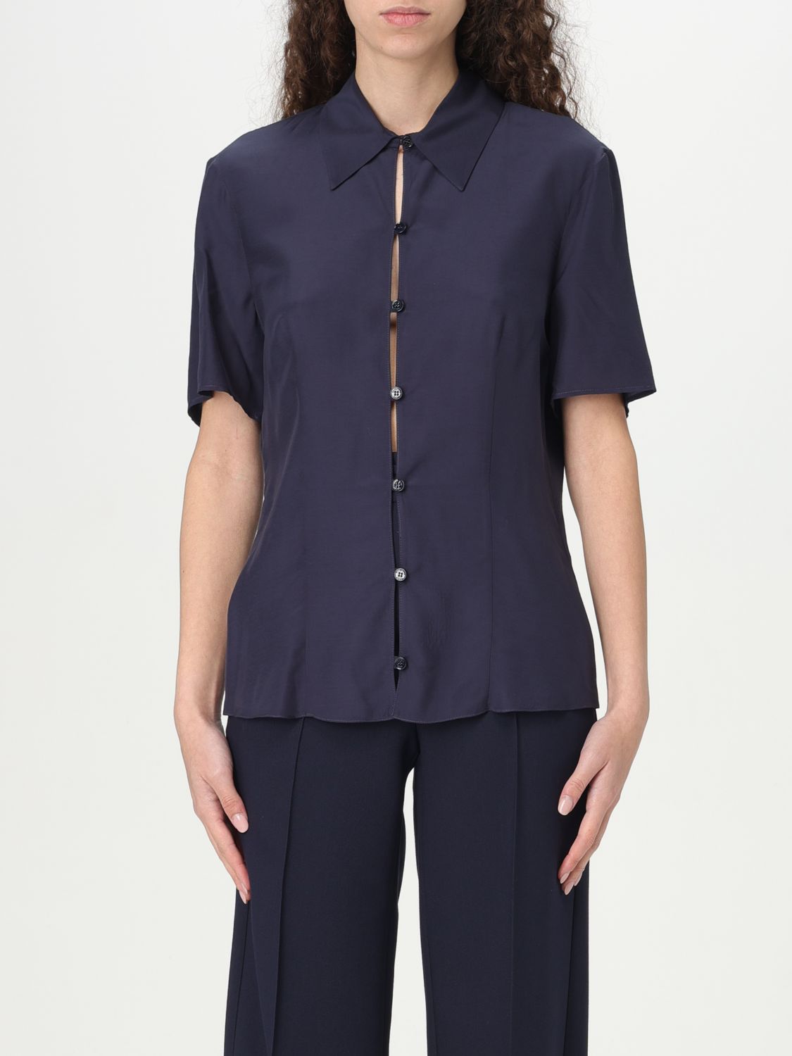 Shop Patrizia Pepe Shirt  Woman Color Blue