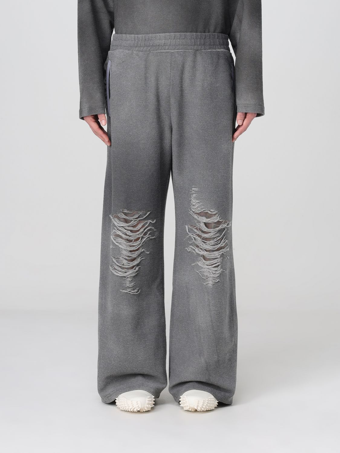 Diesel Grey Stretch Cotton Blend P-percy Joggers In Grey
