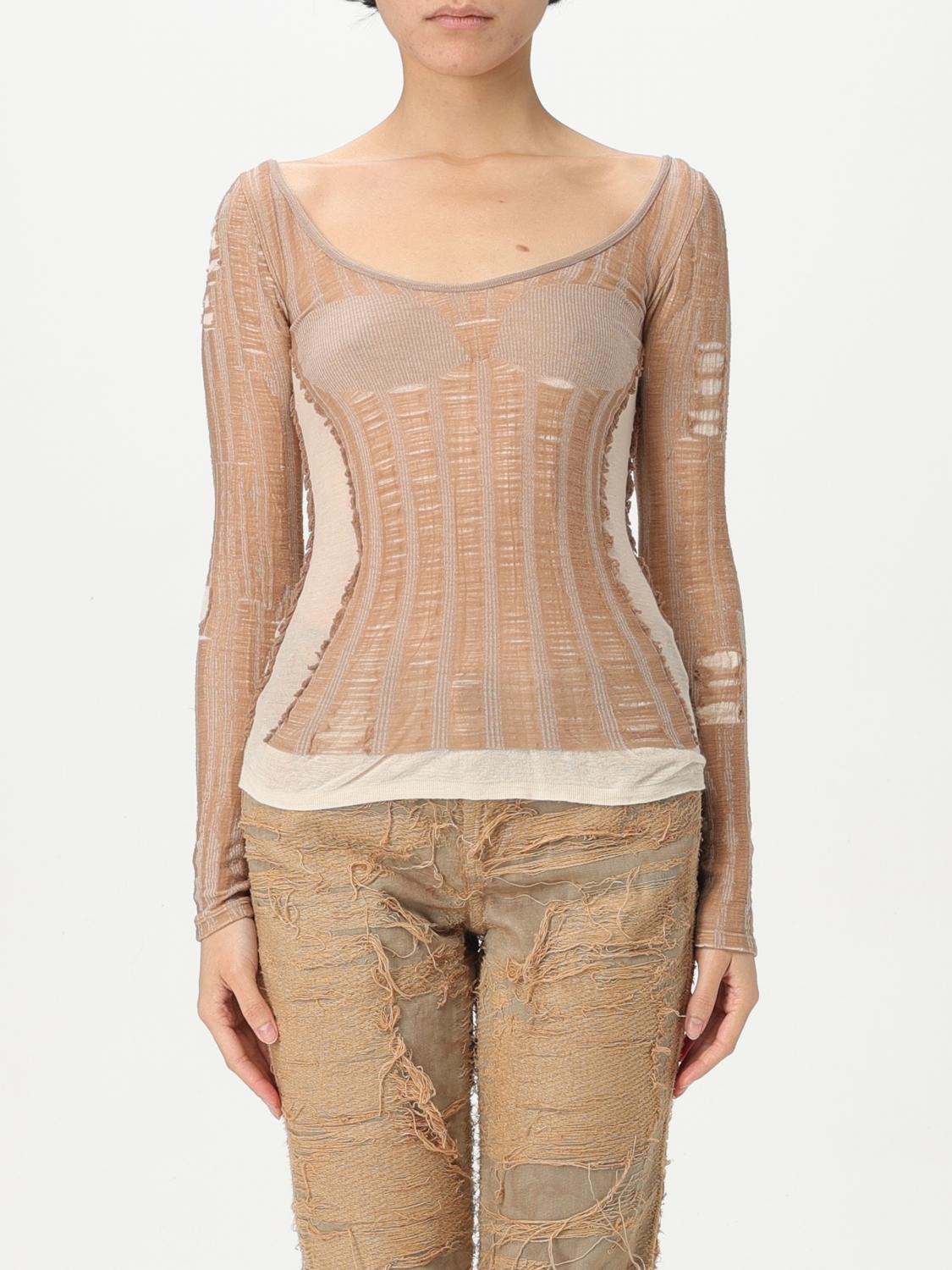 Diesel M-calai Long Sleeve Jersey In Brown