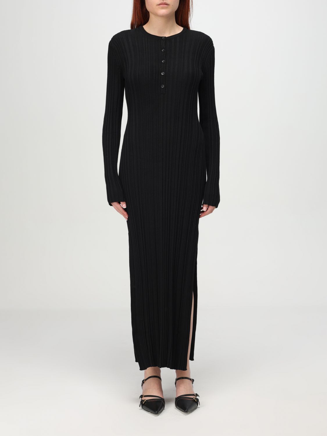 Shop Loulou Studio Dress Lou Lou Studio Woman Color Black