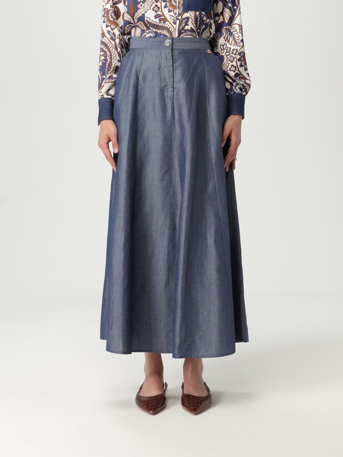 Liu •jo Liu Jo High-waisted Flared Linen Blend Skirt