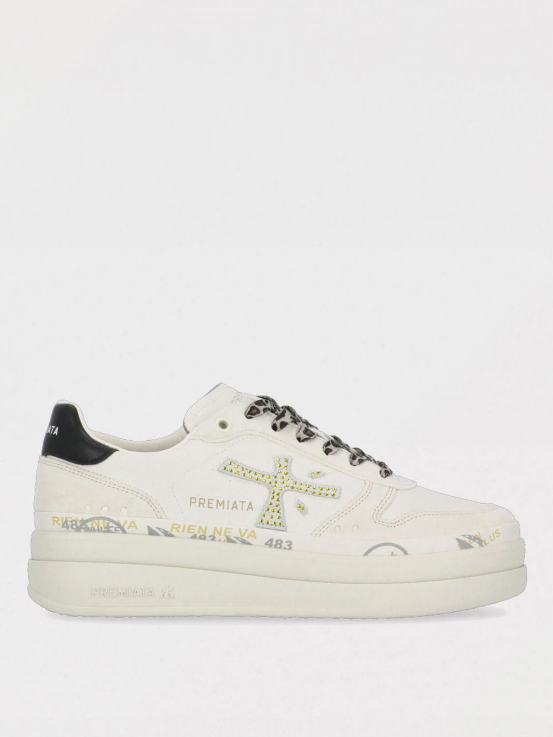 Premiata Logo-print Platform Sneakers In White