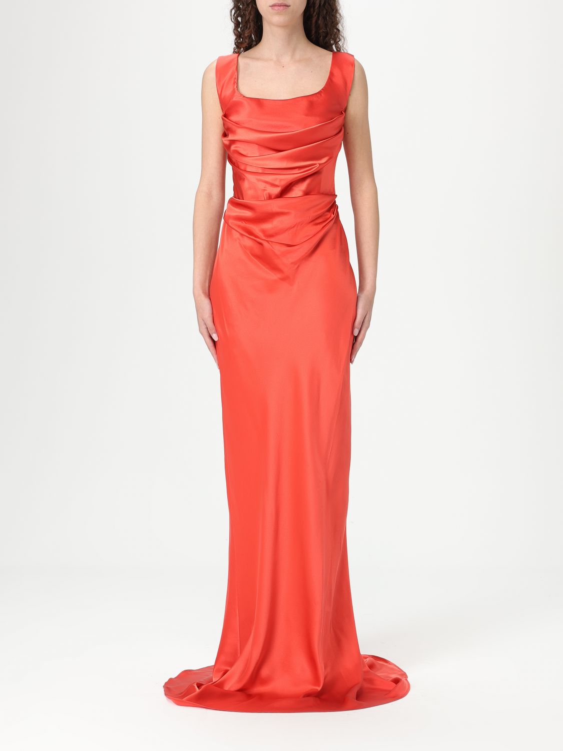 Giuseppe Di Morabito Silk Maxi Dress In Orange