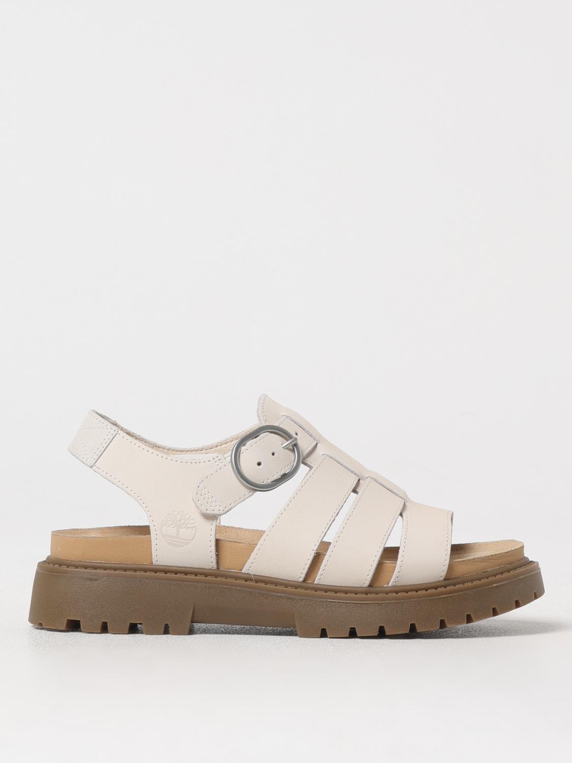 Timberland Clairemont Way Natural Nubuck Leather Fisherman Sandals Siz In Beige