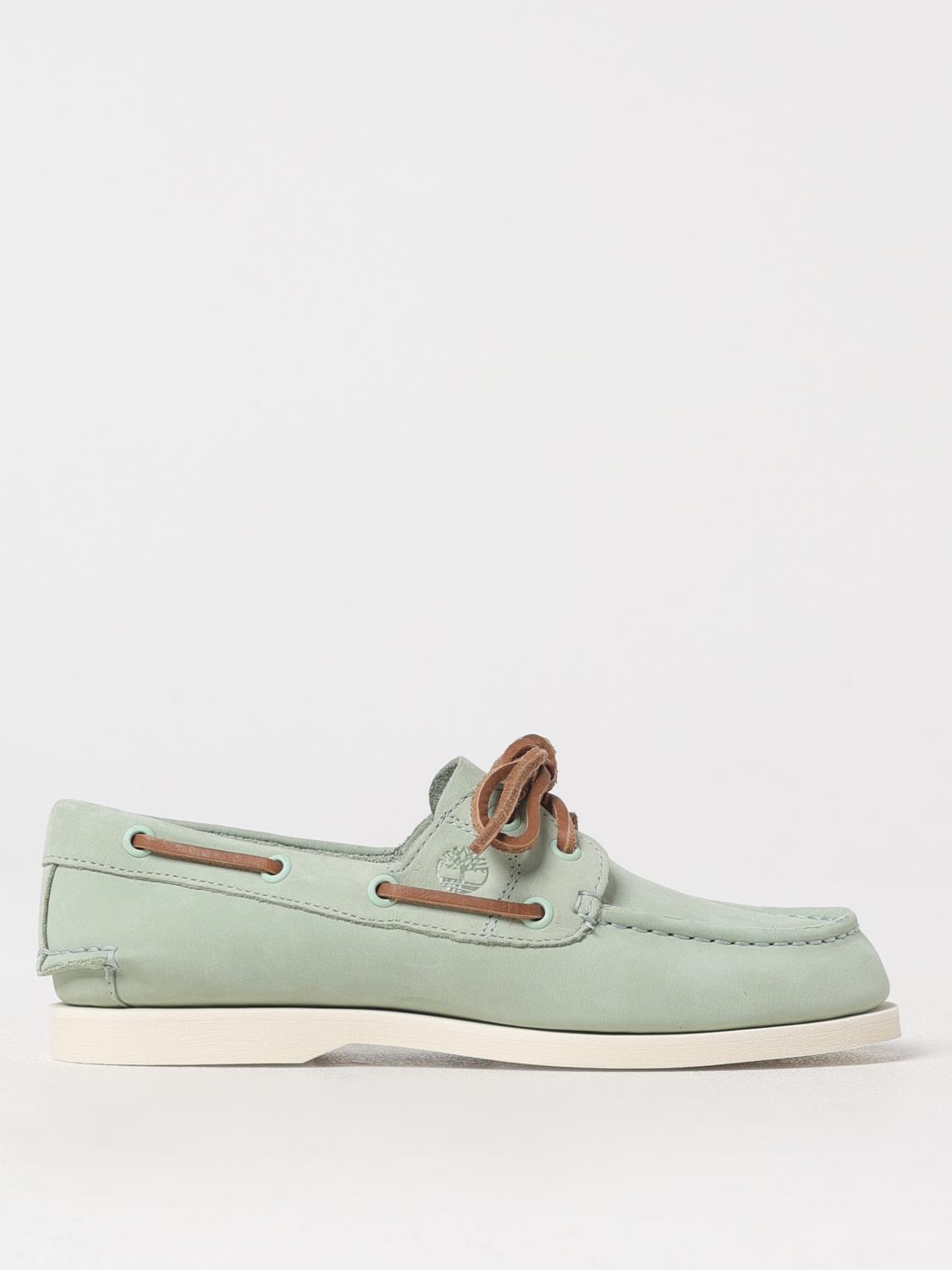 Timberland Boat Shoe With Lace Detail And Moc Stitching In Grün